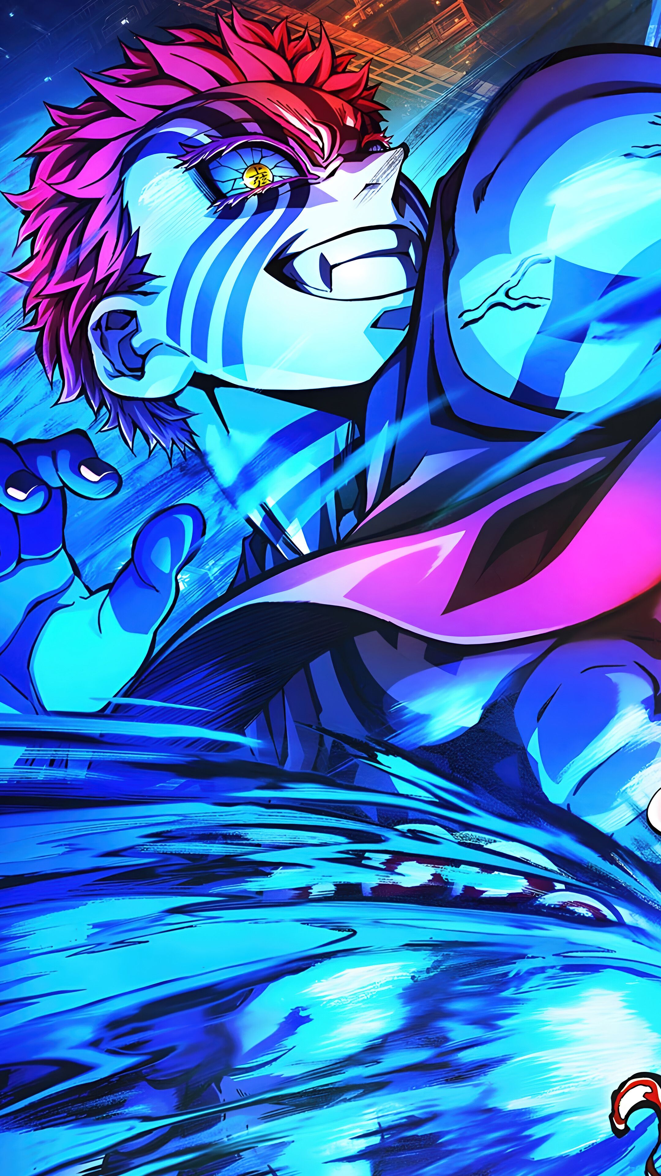 2160x3840 Demon Slayer Tanjiro vs. Akaza Infinity Castle 4K Wallpaper iPhone HD Phone