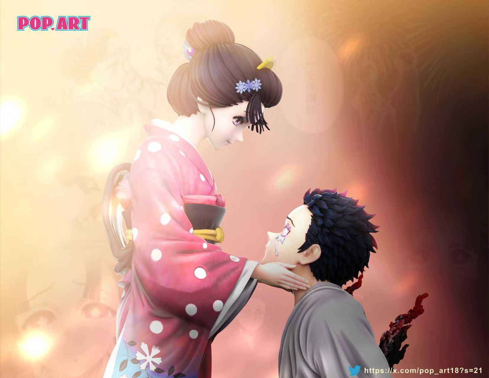 1654x1280 Demon Slayer Kimetsu no Yaiba Pop Art Studio Akaza & Koyuki Resin Statue Resins Collectors