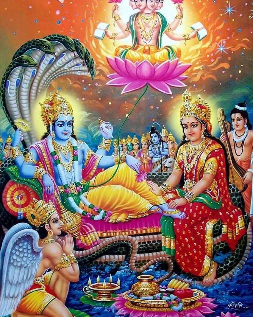 850x1064 Godhead Vishnu Lakshmi HD phone wallpaper