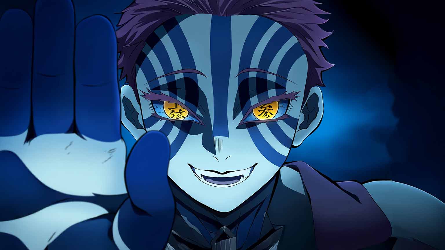 1536x864 Kimetsu No Yaiba Akaza Close Up 4K Desktop Wallpaper