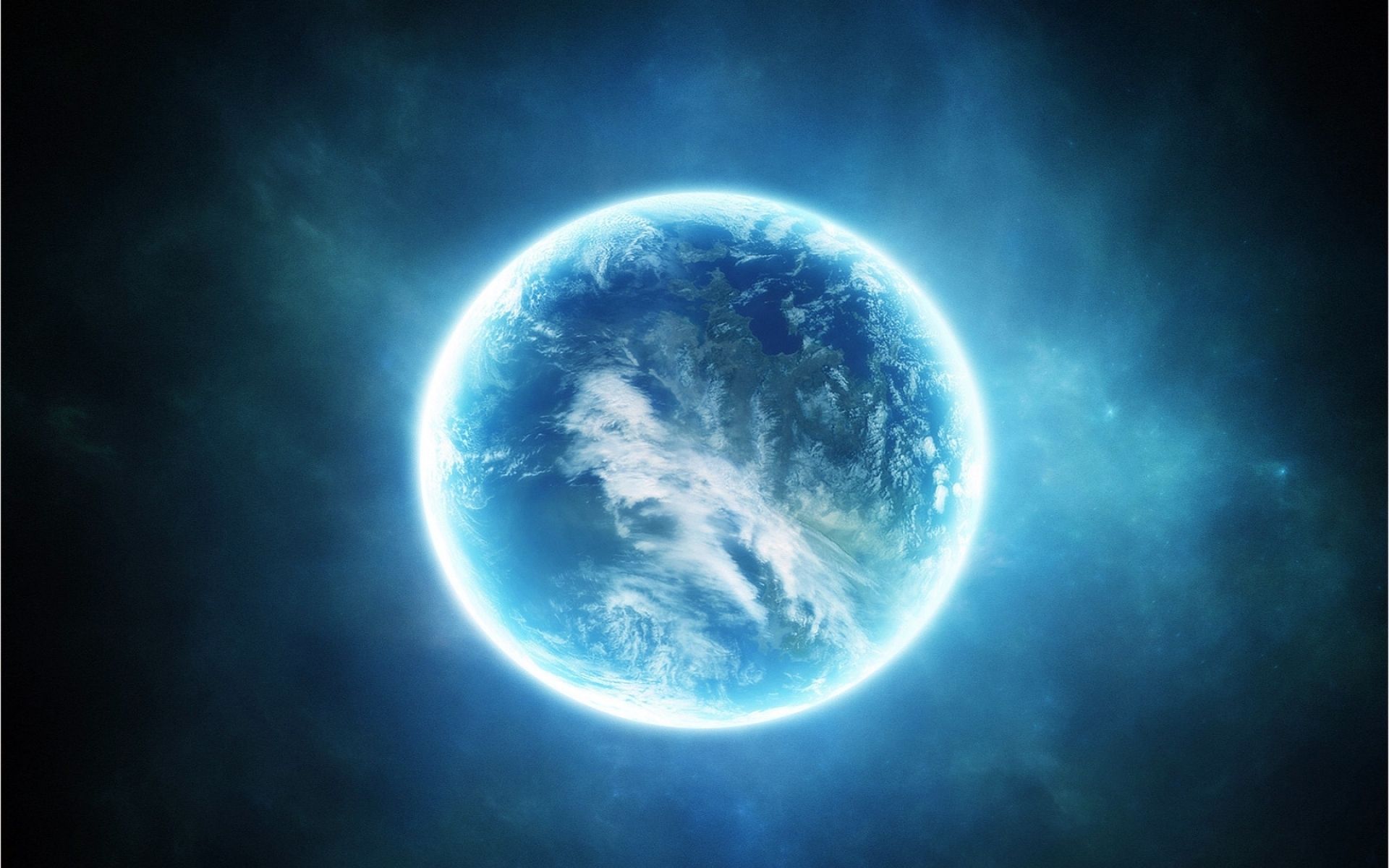 1920x1200 Wallpaper light, blue, science fiction, planet for mobile and desktop, section космос, resolution 1920x1200