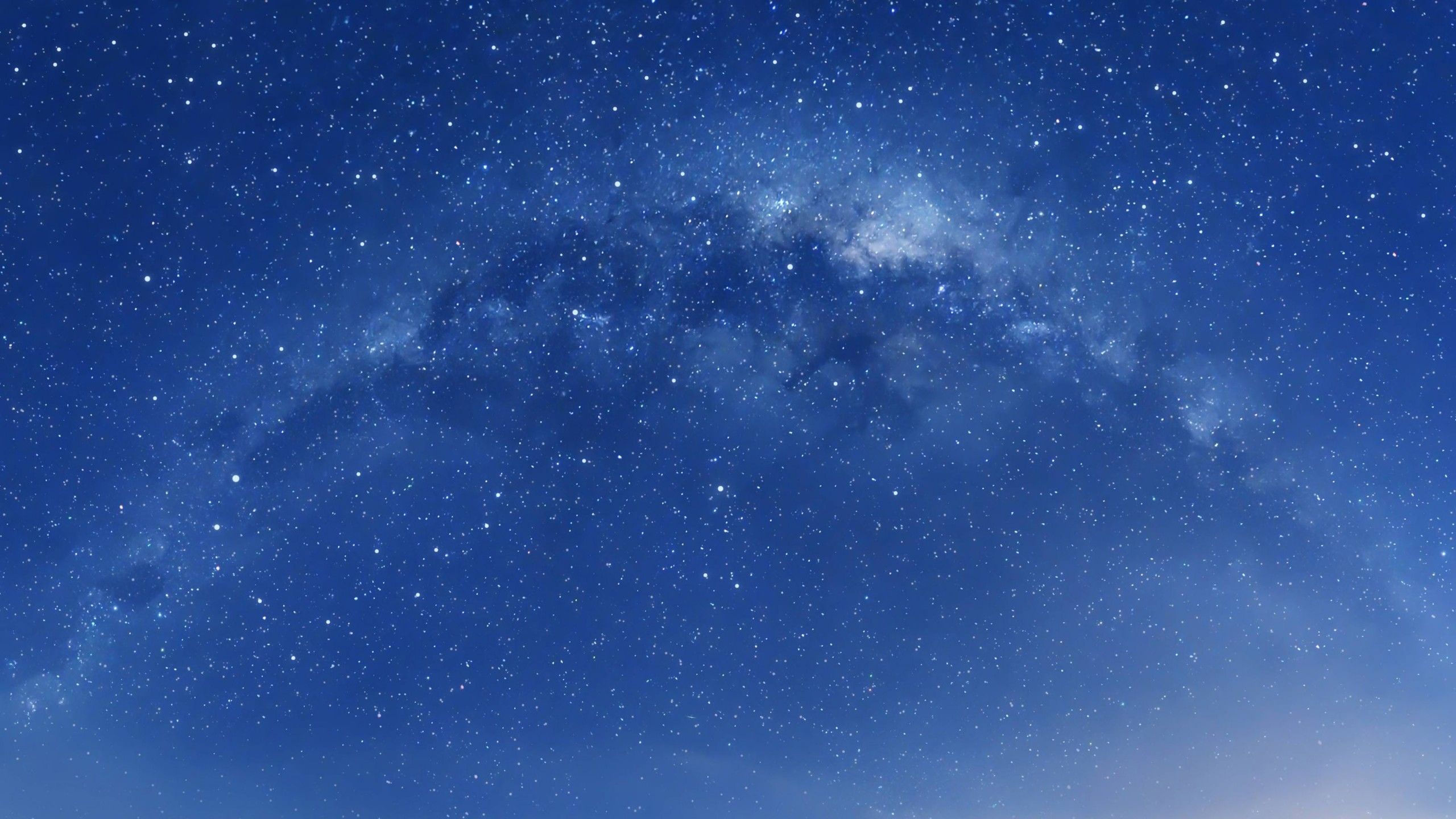 2560x1440 Luminous Stars With Blue Sky Background 4K HD Galaxy Wallpaper