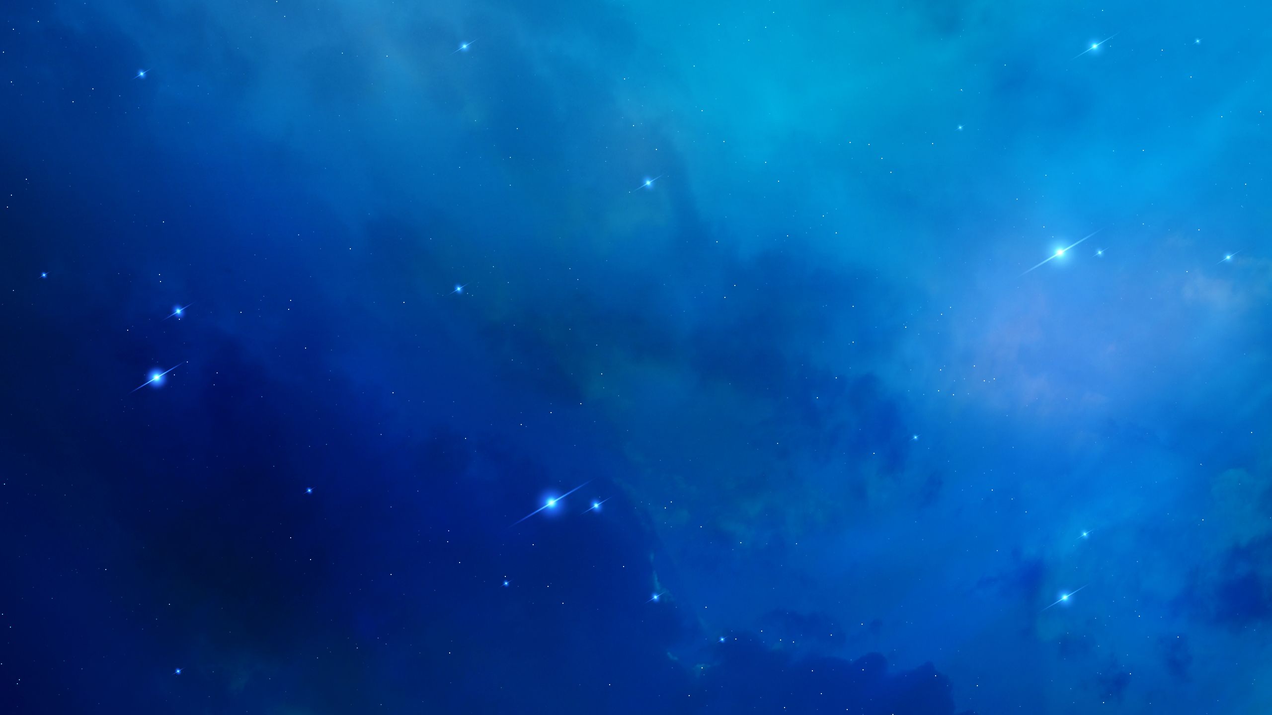 2560x1440 Blue Cloudy Sky With Blue Stars HD Space Wallpaper
