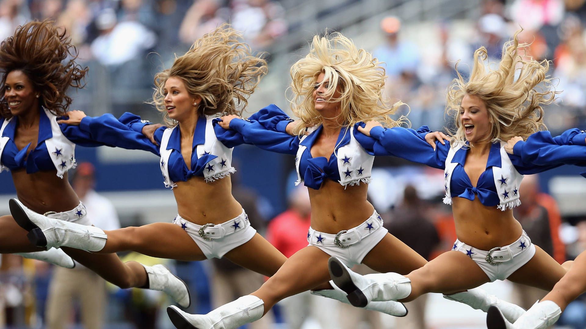 1920x1080 Download Jumping Cheerleaders For The Awesome Dallas Cowboys Wallpaper