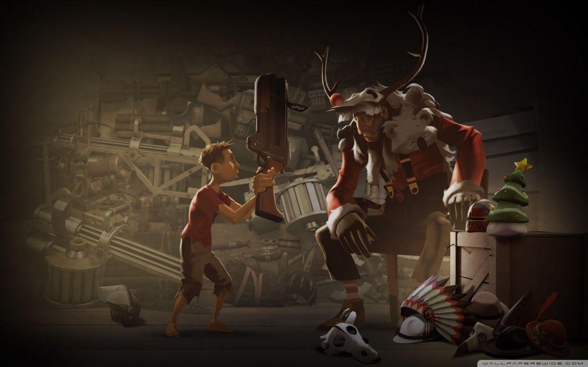 1152x720 Free Adorable Evil Santa Wallpaper