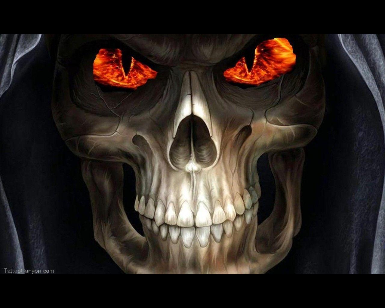 1280x1024 Grim Reaper Skull Tattoos. Grim Reaper Horror Skull Wallpaper