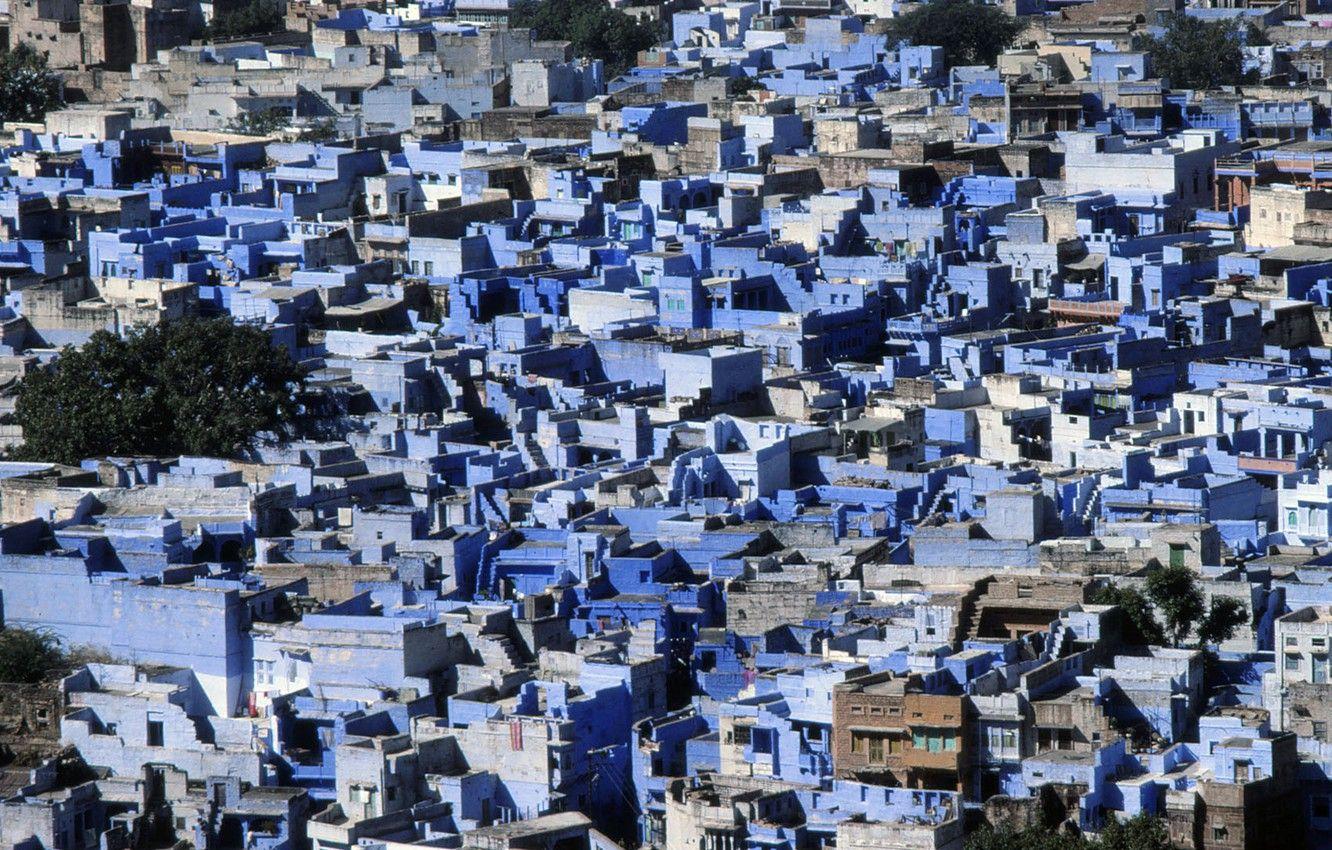 1332x850 Wallpaper the city, home, India, India, Rajasthan, Jodhpur, Blue