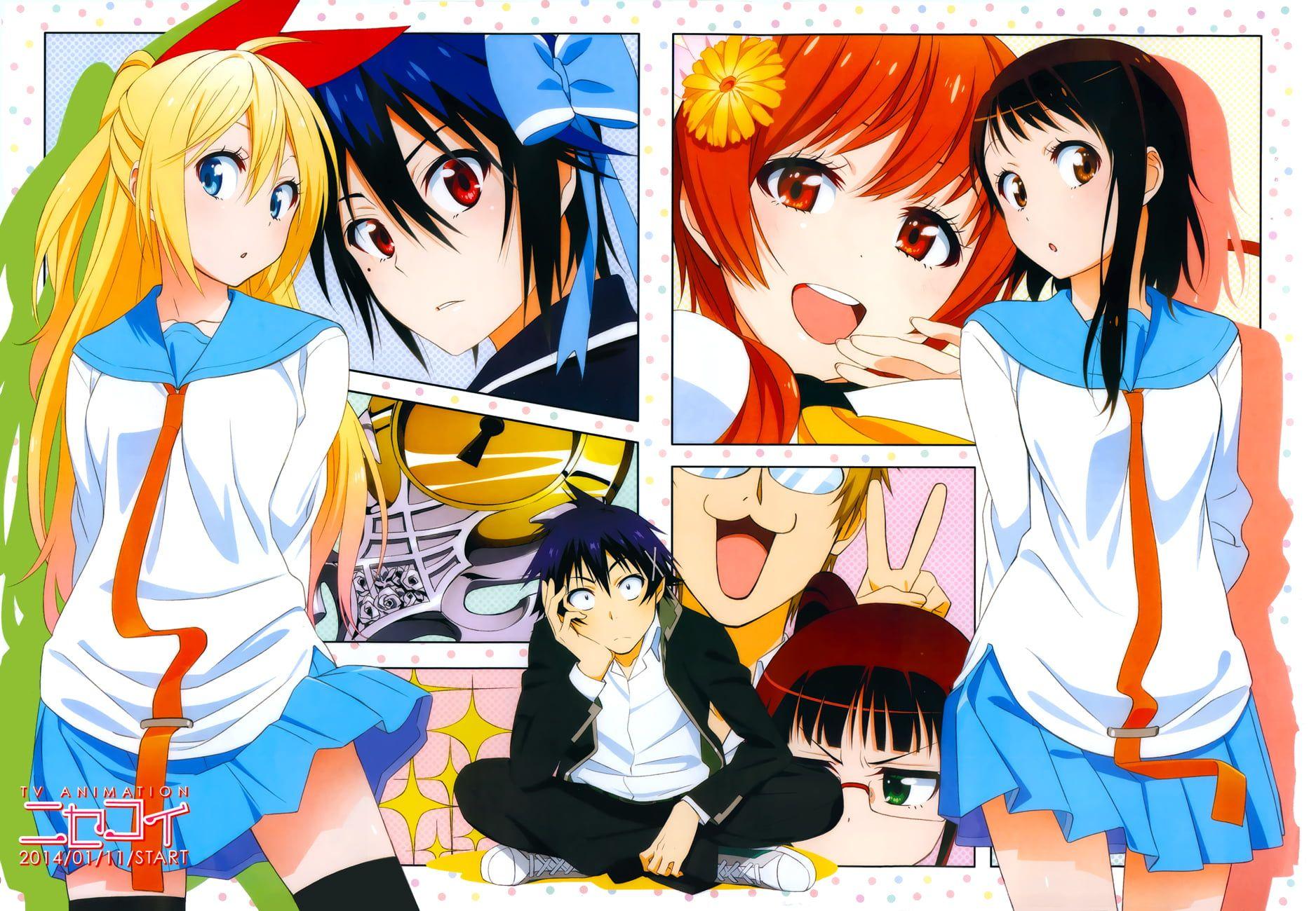 1876x1300 Male and female anime character wallpaper, Nisekoi, anime, Kirisaki Chitoge, Tsugumi Seishirou HD wallpaper