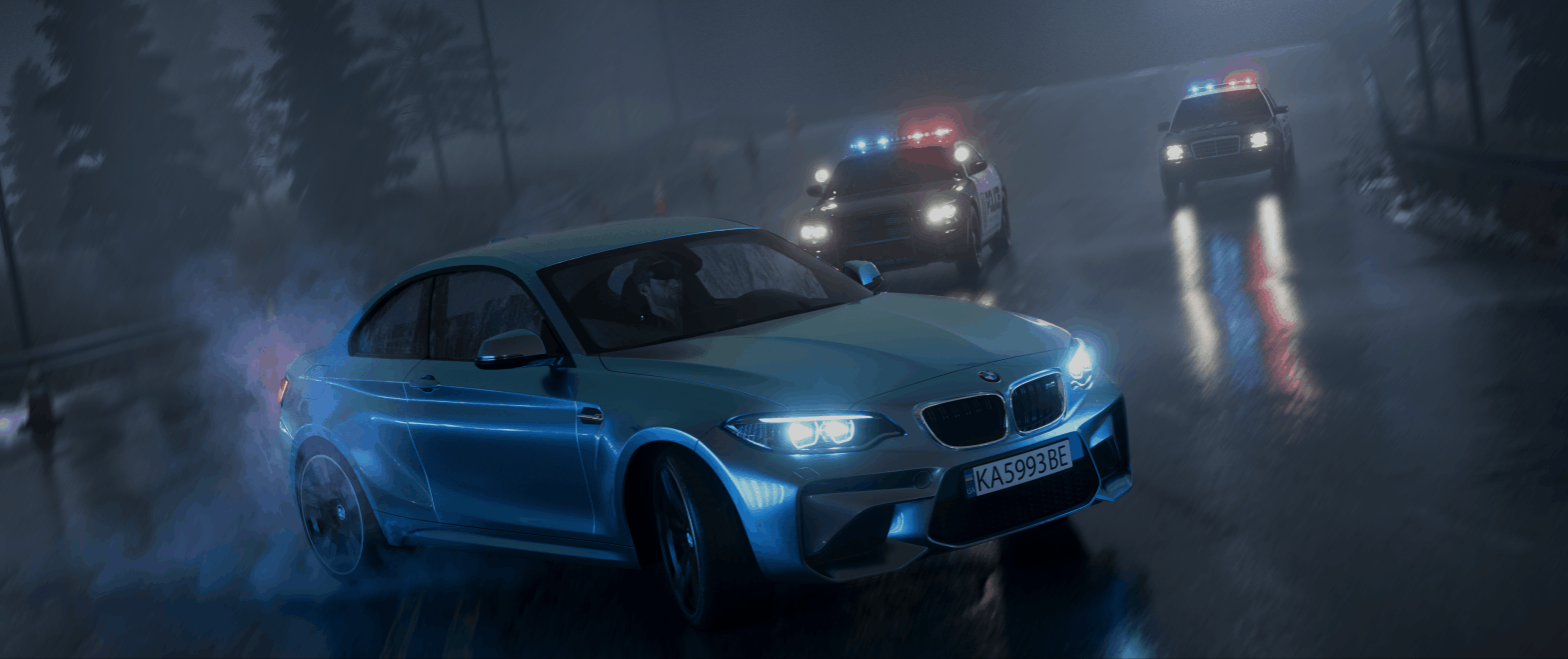 1569x659 Car Render Challenge 2021 (Night Chase)