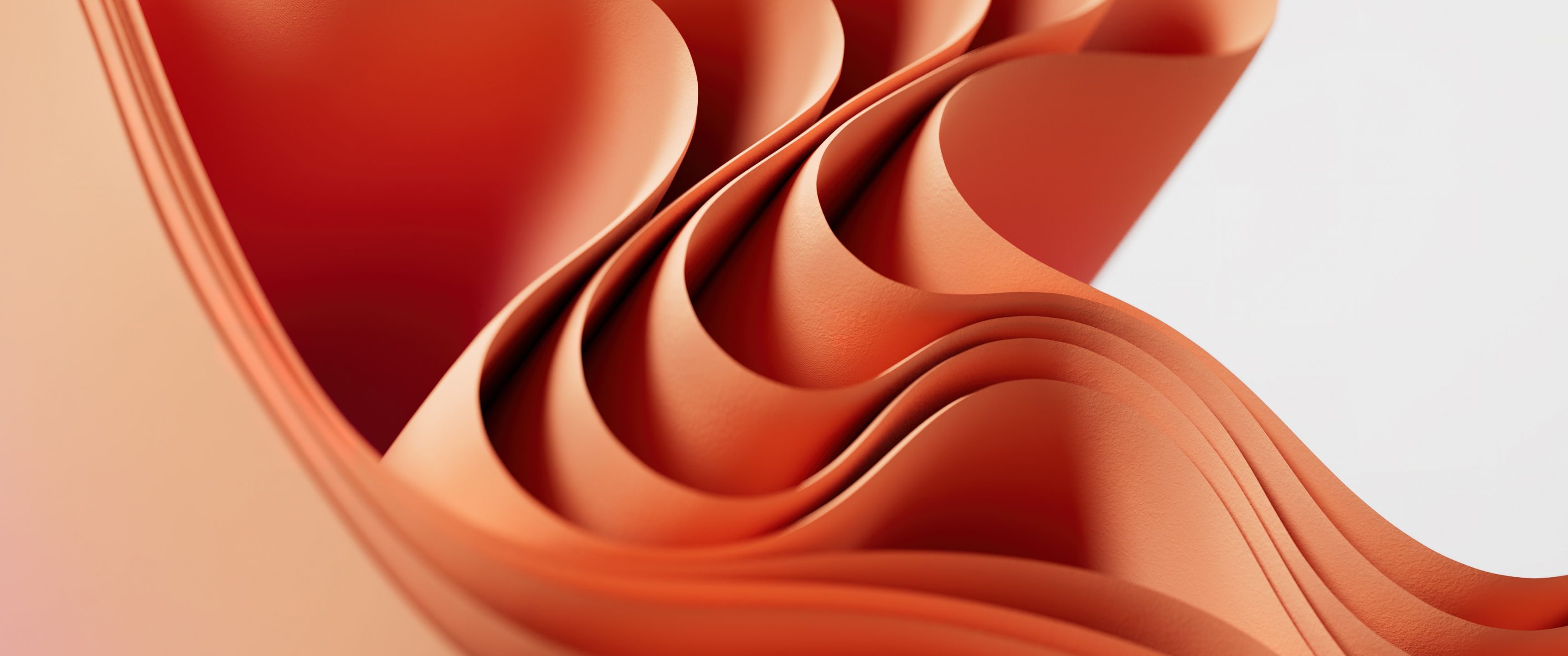 3440x1440 Orange abstract Wallpaper 4K, Pastel orange