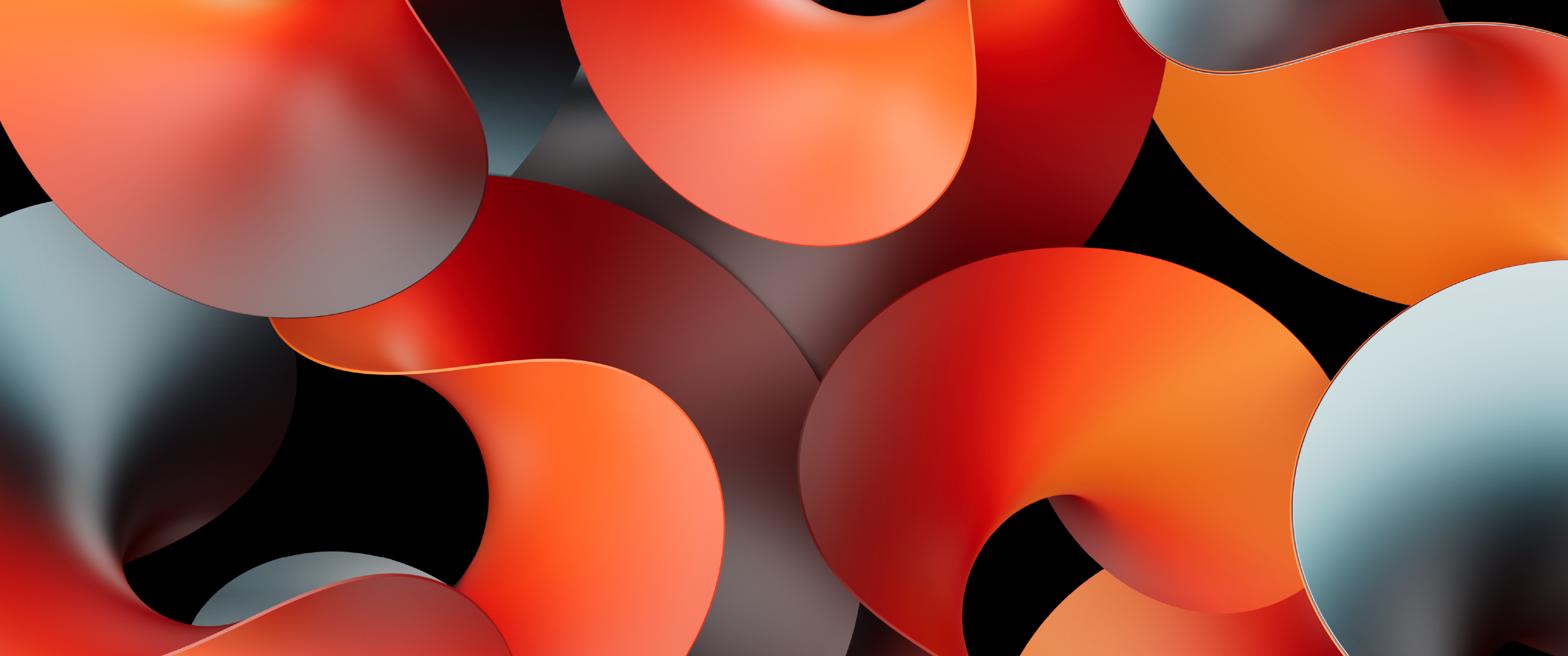 3440x1440 Orange abstract Wallpaper 4K, Abstract curves, Orange curves