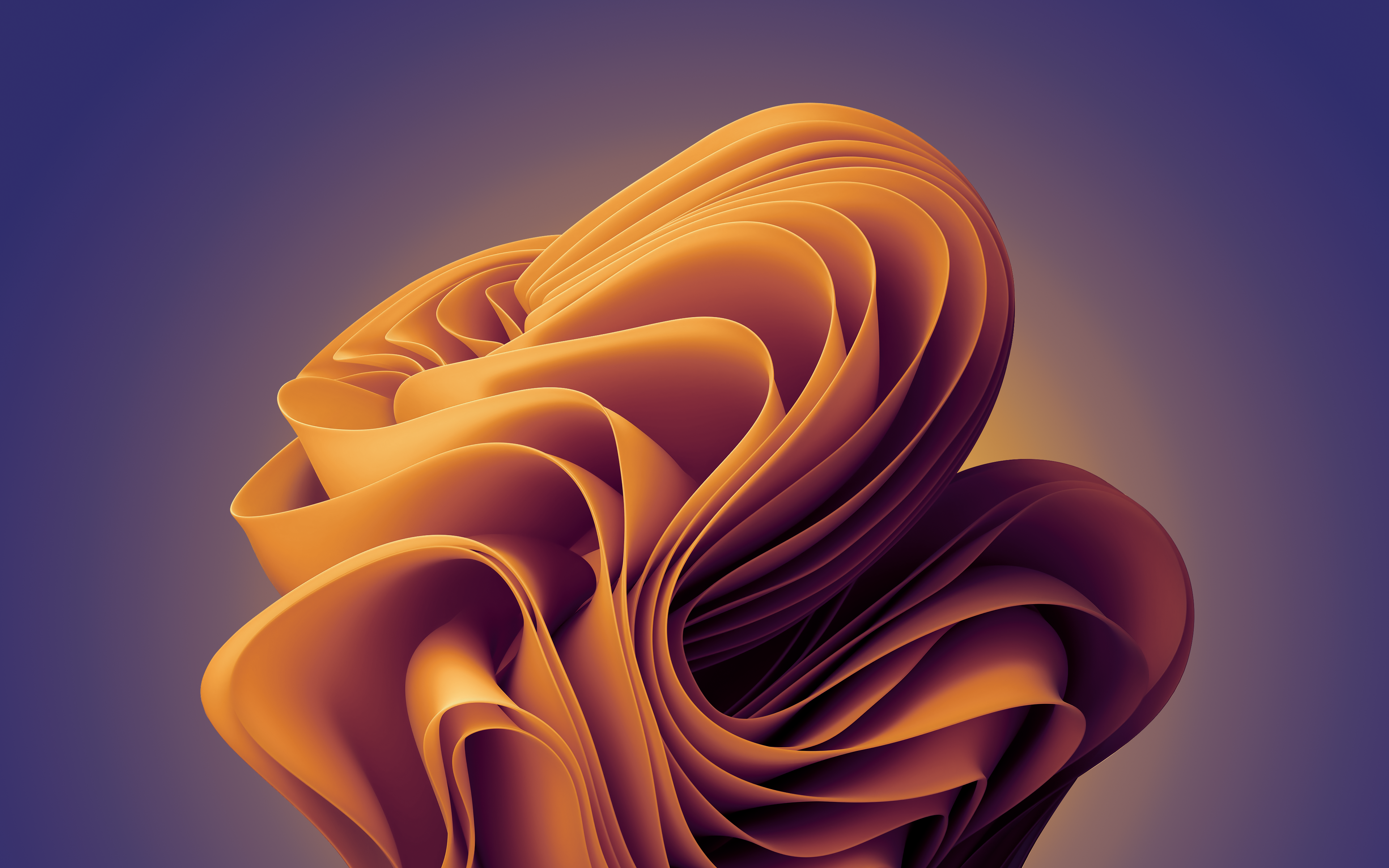 3840x2400 Windows 11 Sunset Orange Dark Mode 4K Wallpaper