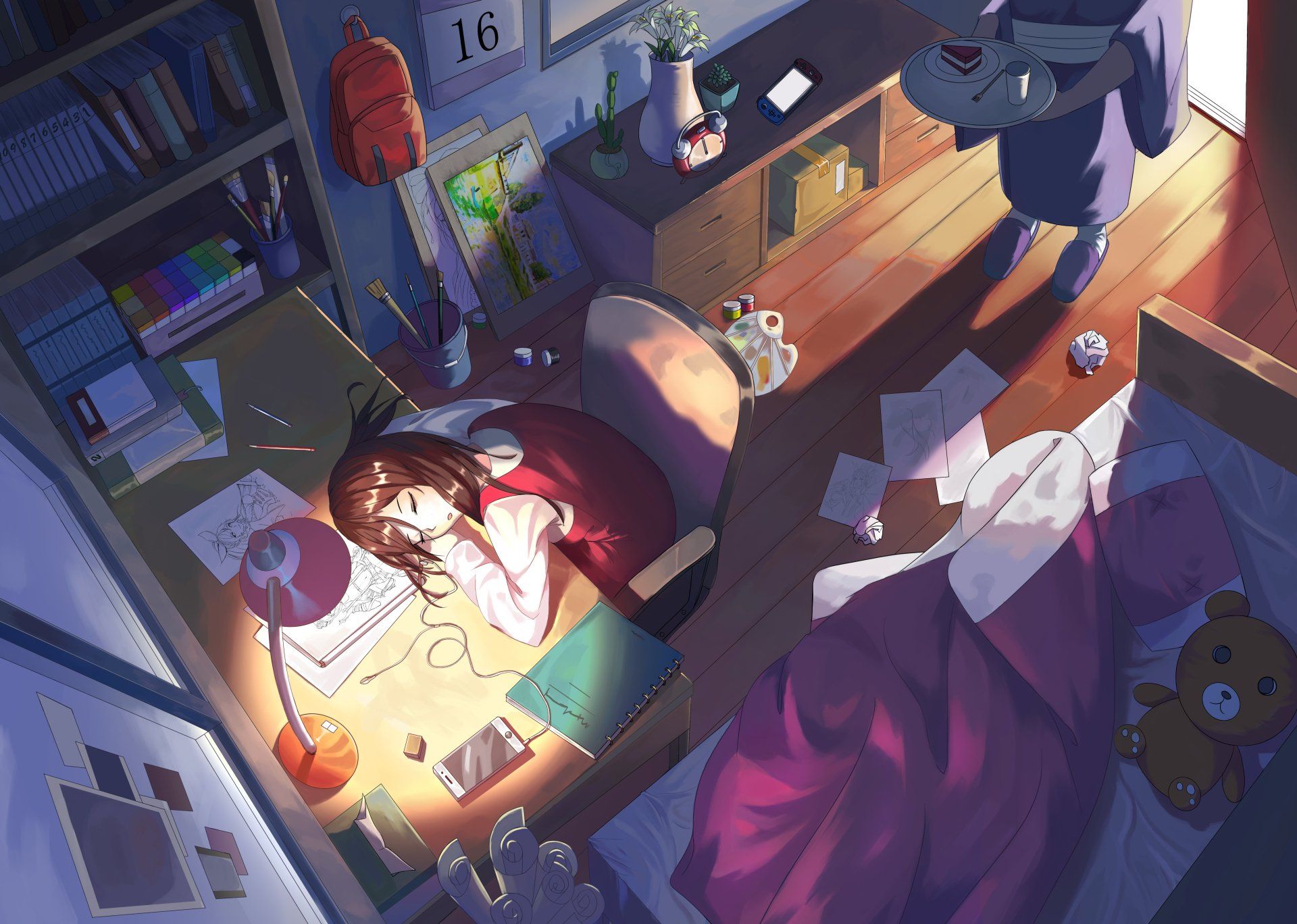 1920x1368 Lofi Anime Room 4K Ultra HD Wallpaper by 羽若
