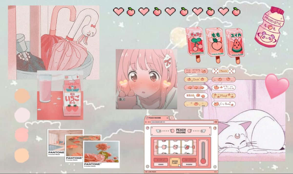 1200x712 Download A peaceful and tranquil anime scene in soft shades of pink