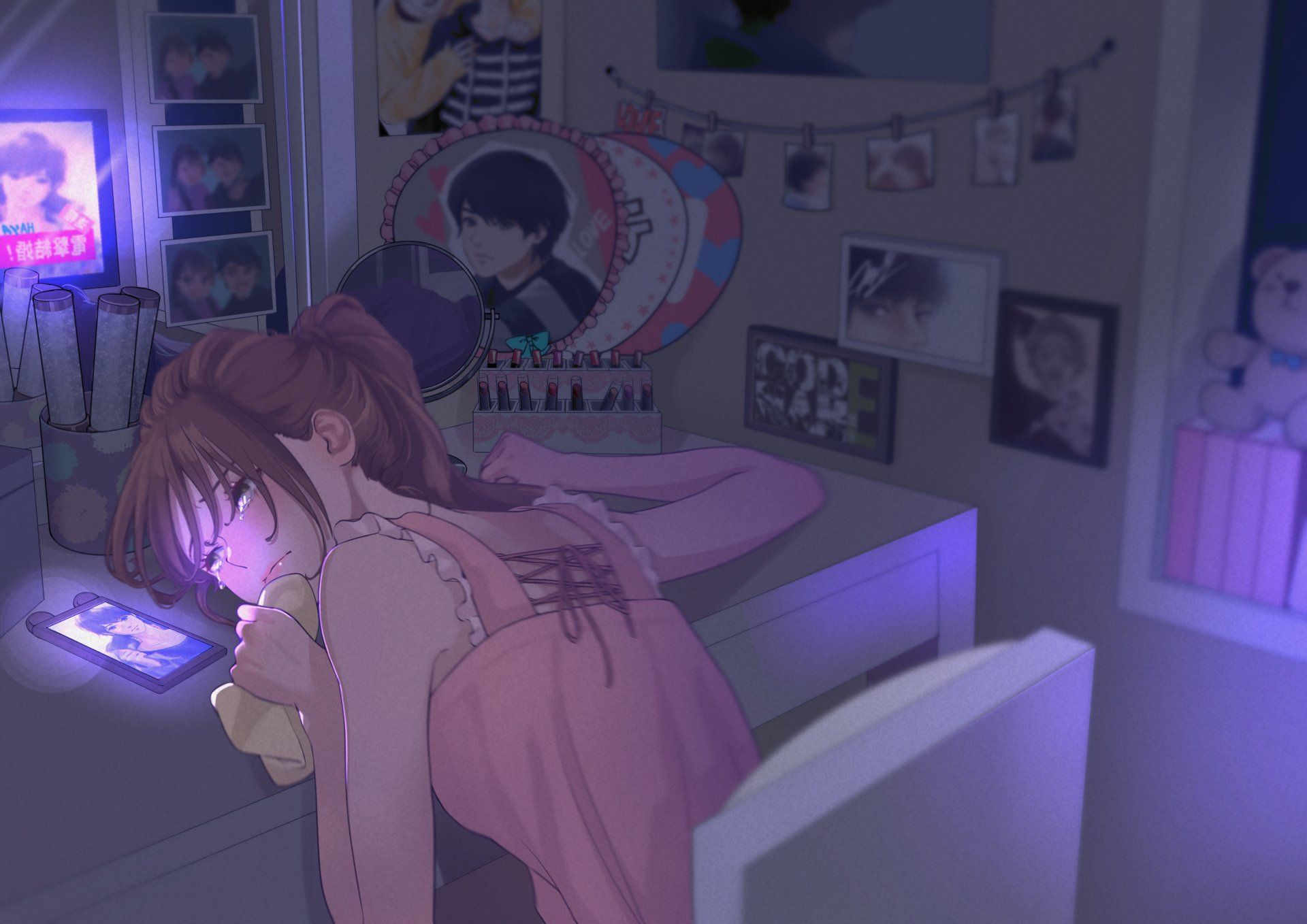 1920x1358 4K Ultra HD Sad Anime Vibes: Original Emotional Moment by まかろんＫ