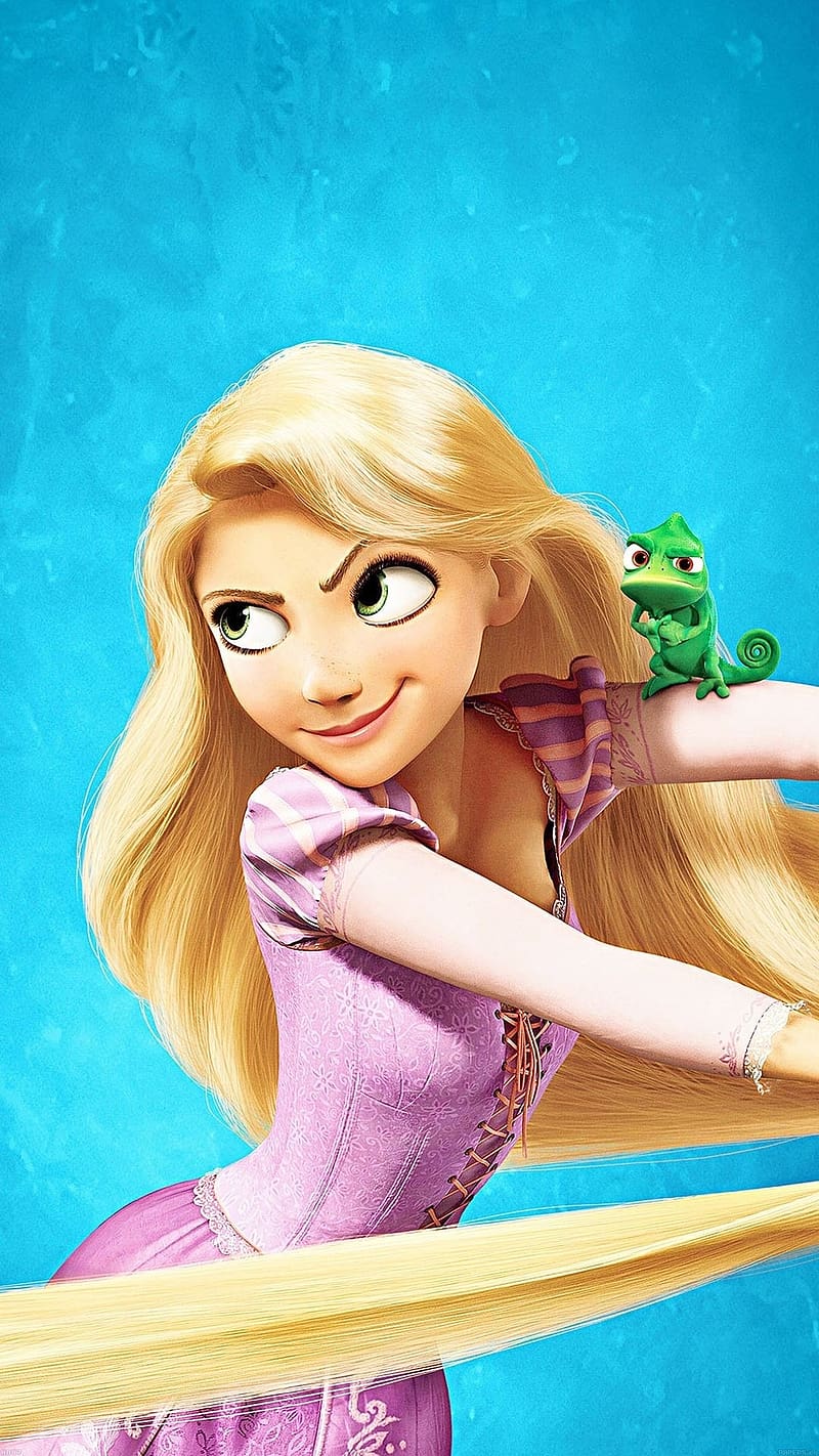 800x1422 Disney Princess, Rapunzel With Pascal, rapunzel, pascal, animated, HD phone wallpaper