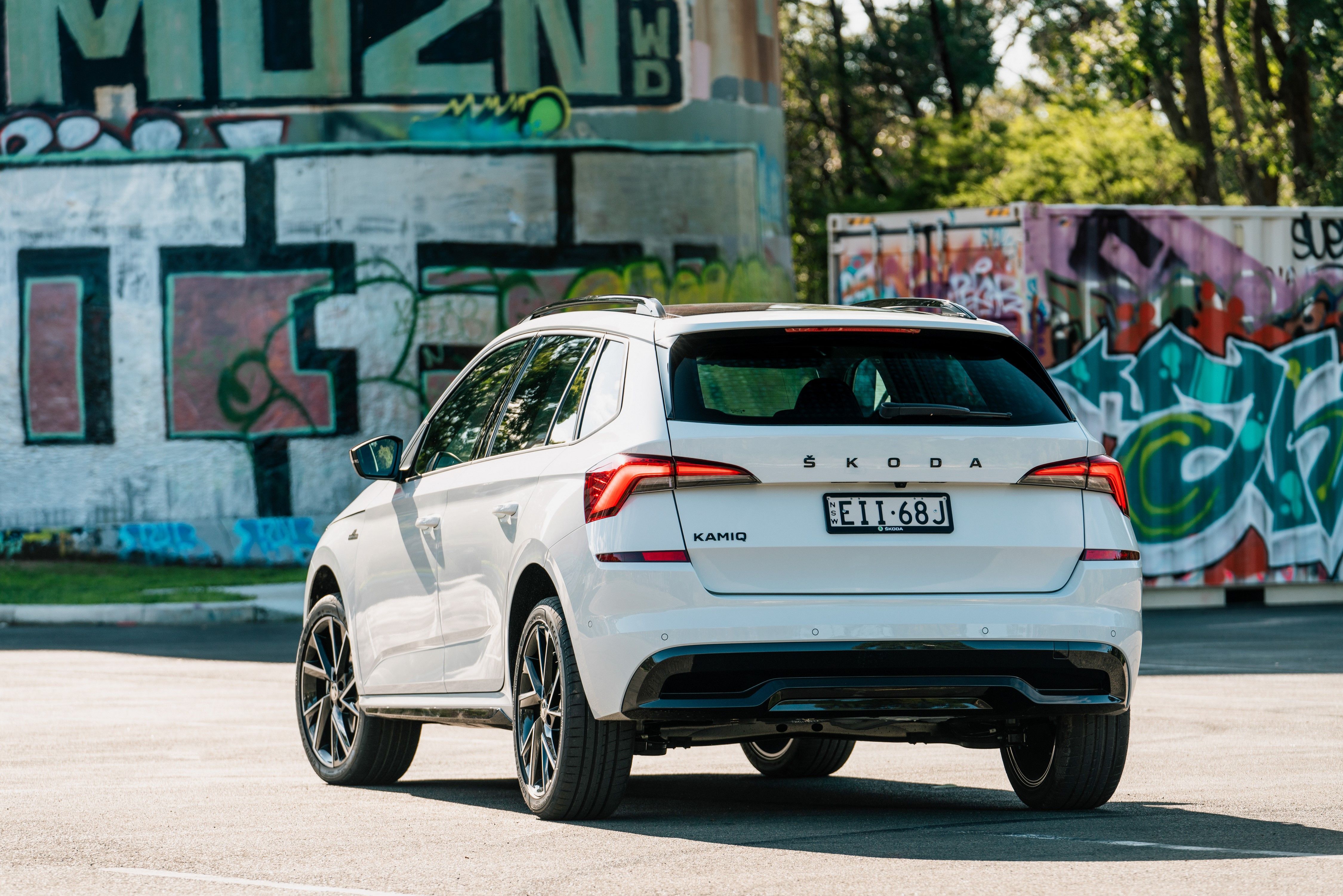 4500x3002 4K, Kamiq Monte Carlo AU Spec, Skoda, Crossover, White, Metallic, Back View, HD Wallpaper