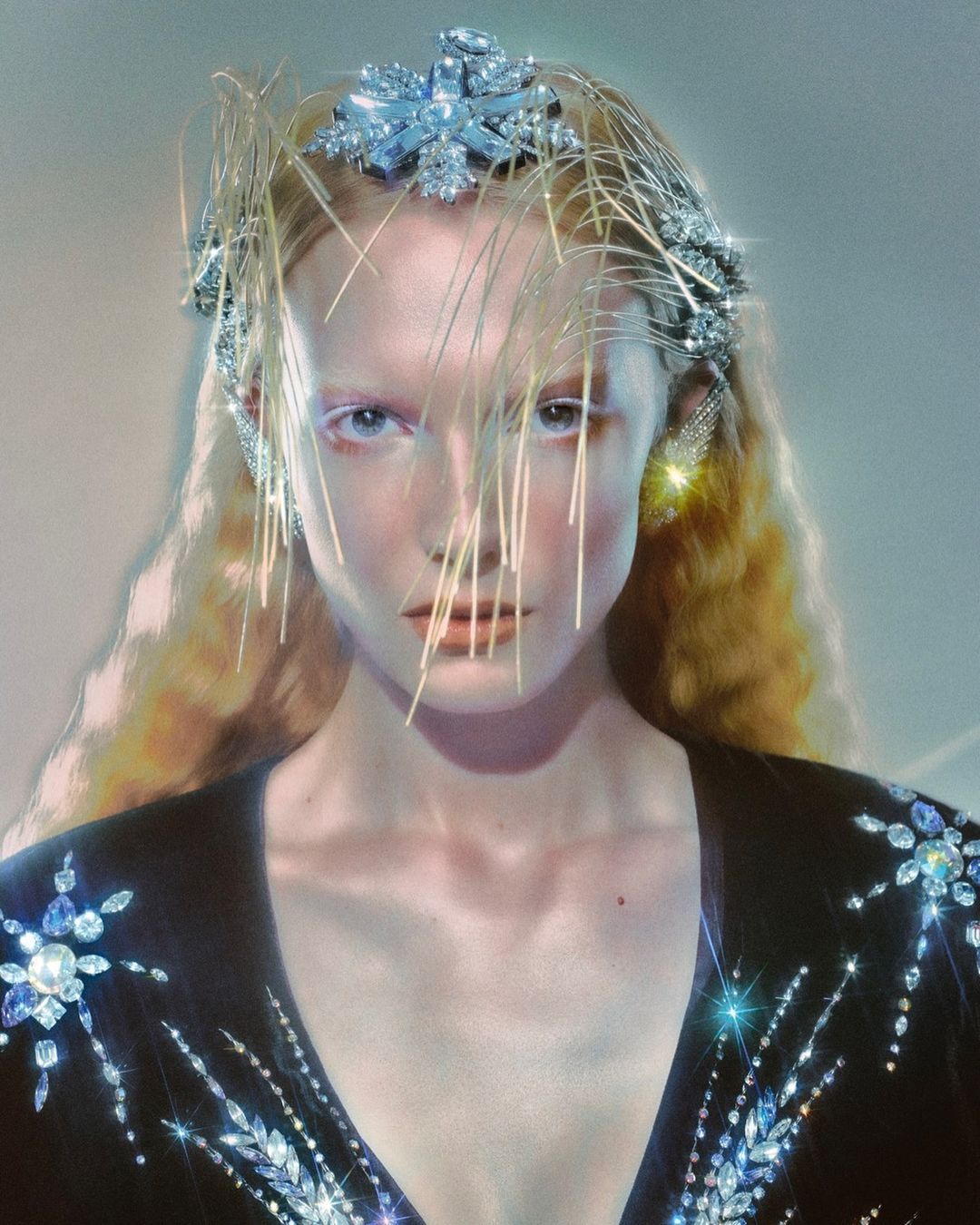 1080x1350 Alex Consani in archival Thierry Mugler couture pieces for W Magazine China (The Icon Issue, 2024)