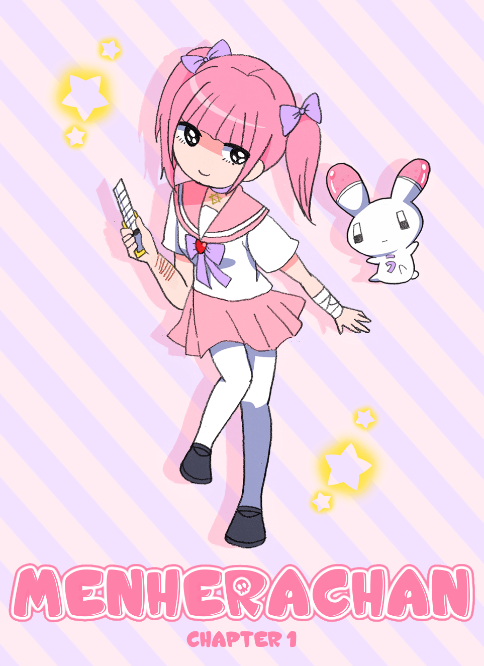 Menhera - chan (めんへら). Anime sticker Minecraft Skin, Menhera-chan HD phone  wallpaper