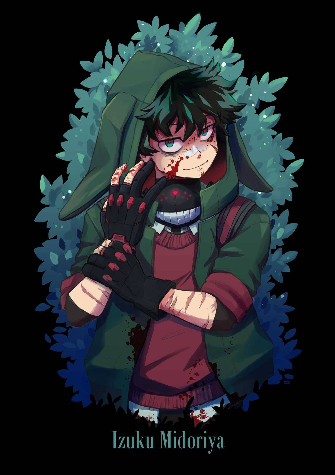 1355x1920 Download Villain Deku Izuku Midoriya Evil Grin Wallpaper