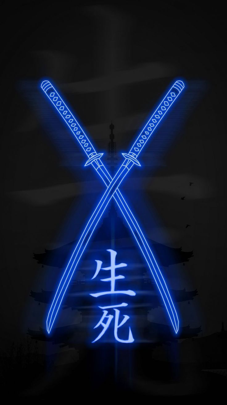 736x1308 Neon Katana Wallpaper