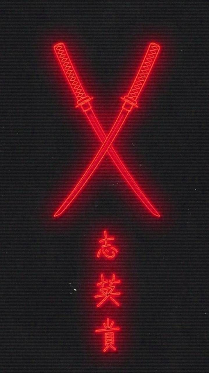 719x1280 Katana red wallpaper