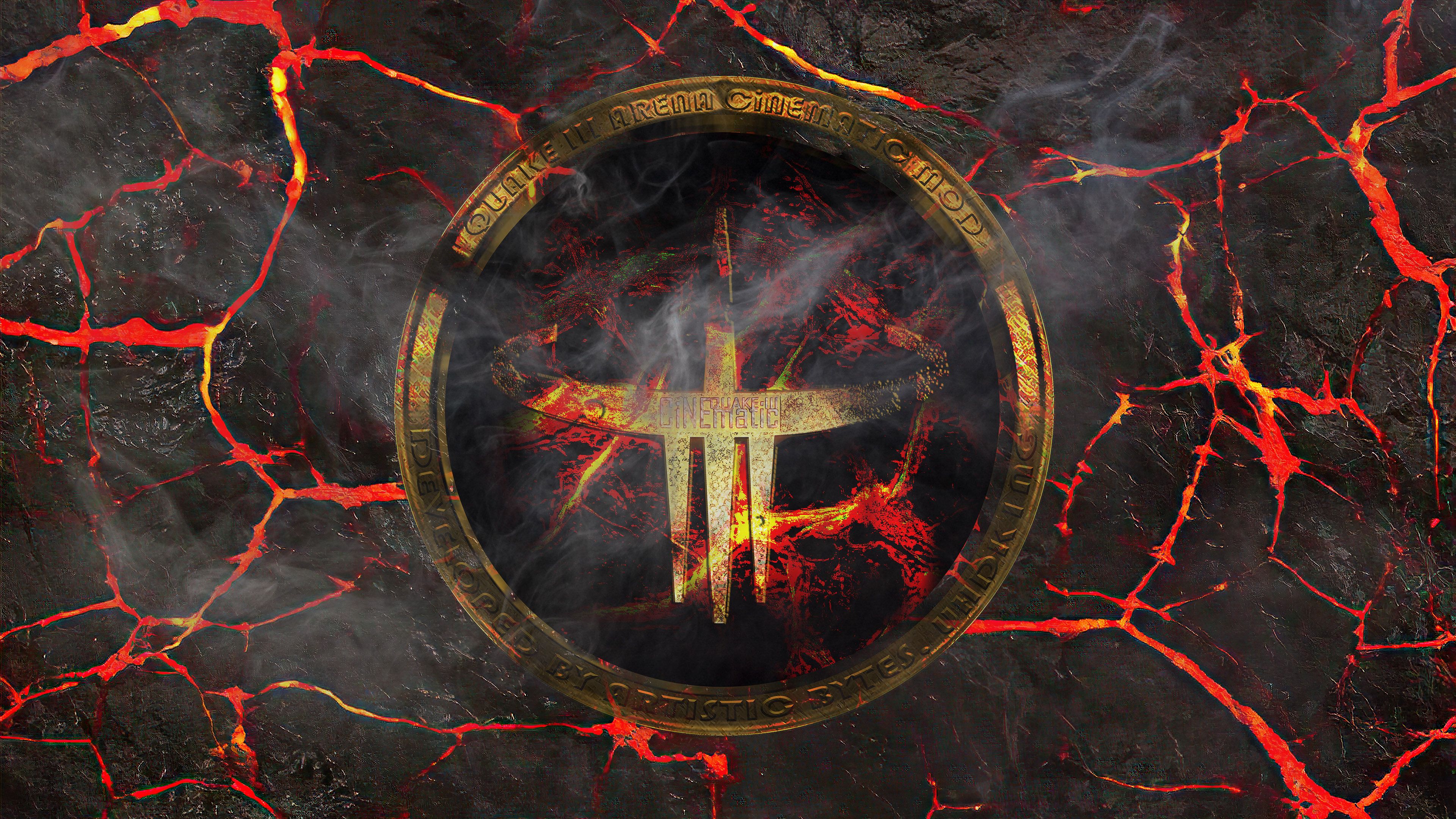 3840x2160 Quake III Arena CiNEmatic mod artistic lava wallpaper 4K native image