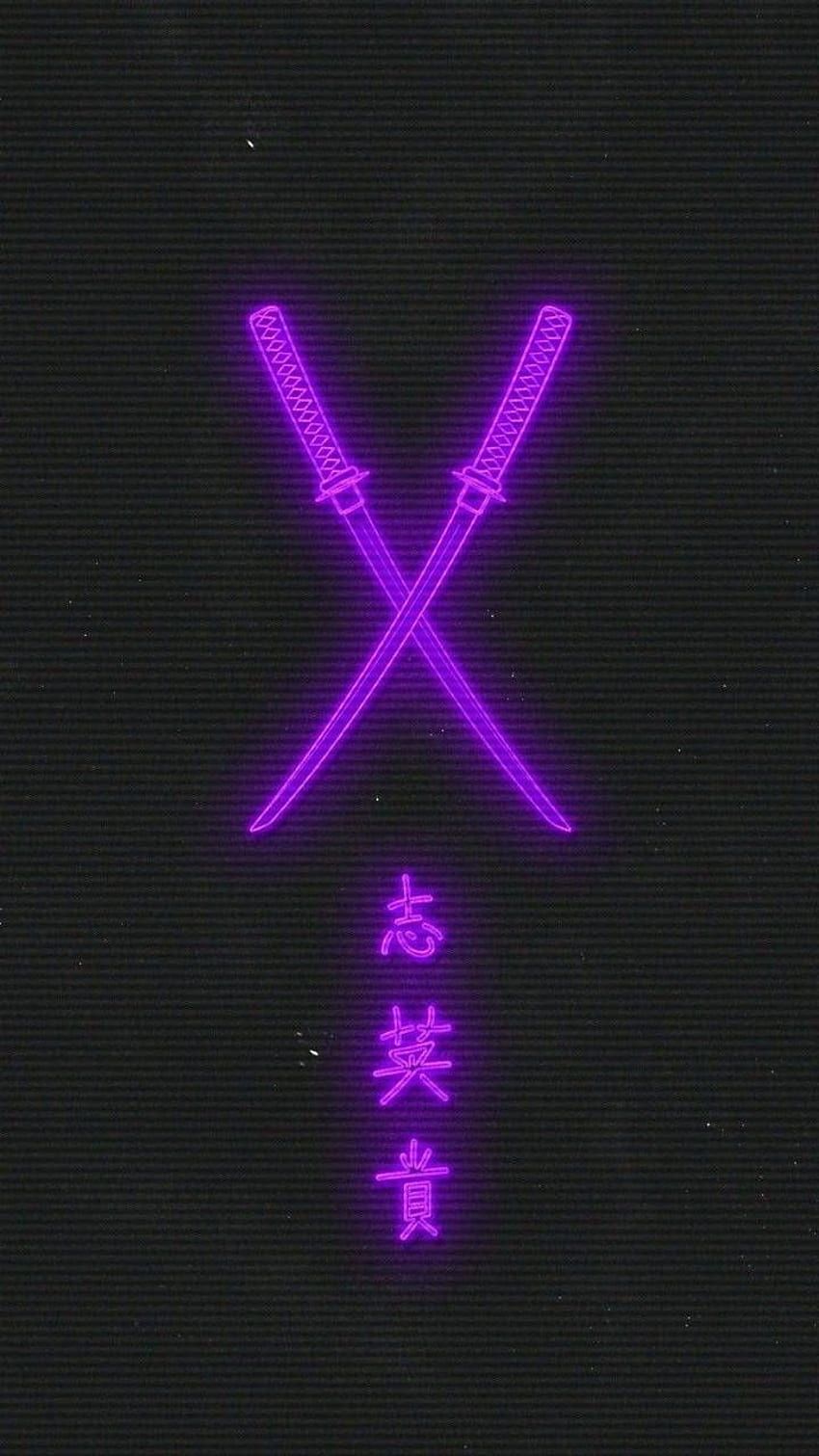 850x1511 Purple katana, sword HD phone wallpaper