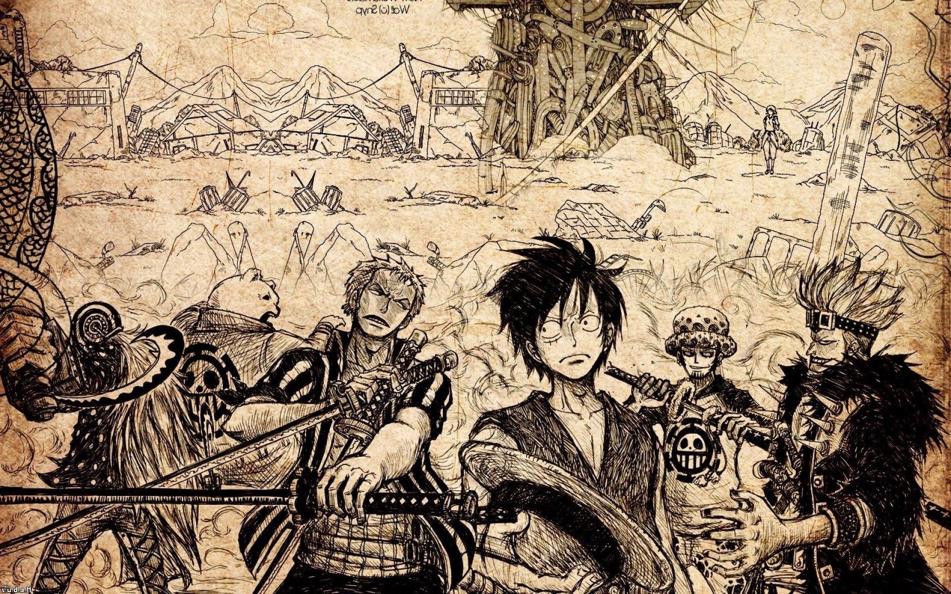 1920x1200 One Piece, Monkey D. Luffy, Roronoa Zoro, Trafalgar Law Wallpaper HD / Desktop and Mobile Background
