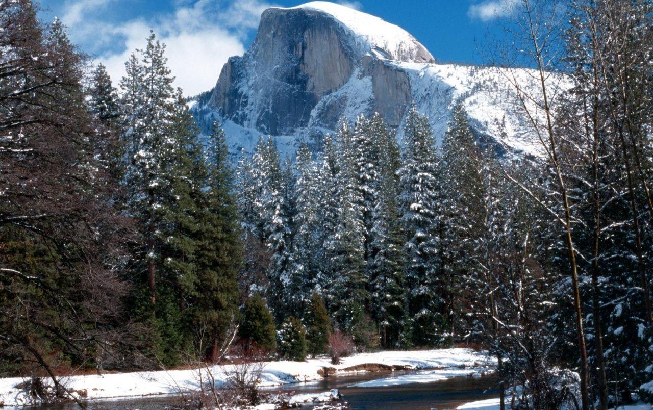 1280x804 Half Dome in winter wallpaper. Half Dome in winter