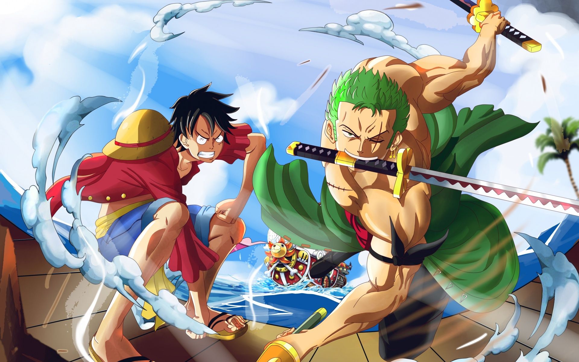 1920x1200 Monkey D. Luffy Wallpaper 4K, Roronoa Zoro, One Piece