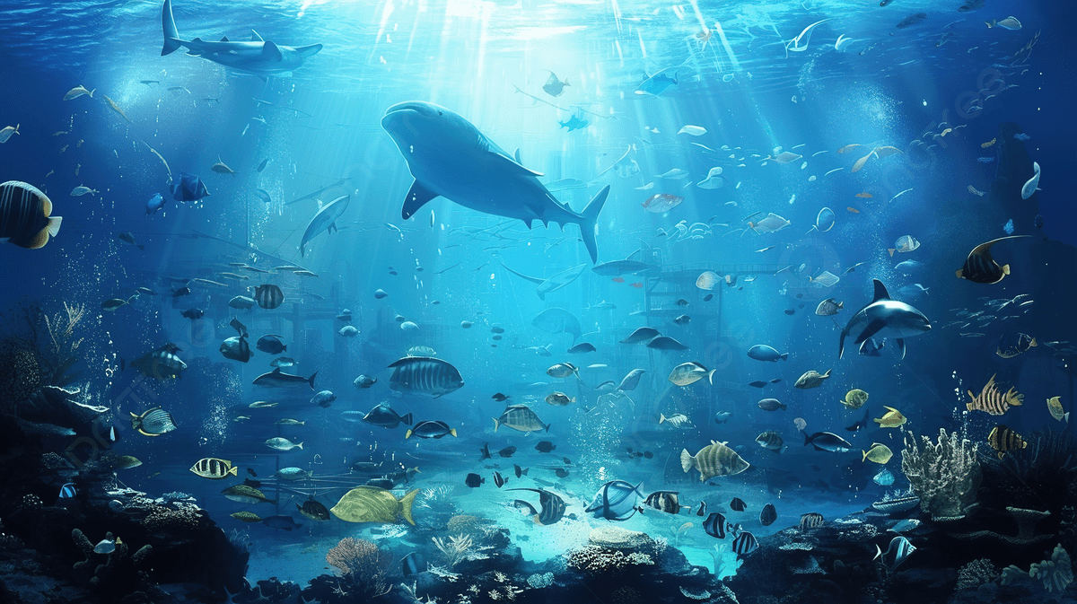 1200x673 Sea Fishes In The Deep Aquarium Sea Life Photo And Picture For Free Download