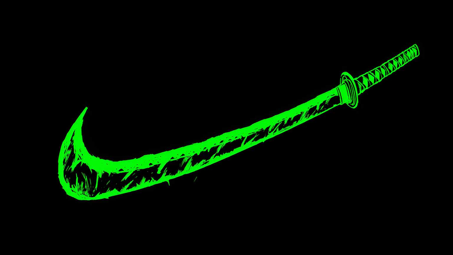 1536x864 Nike Swoosh Katana Zoro Style Desktop Wallpaper