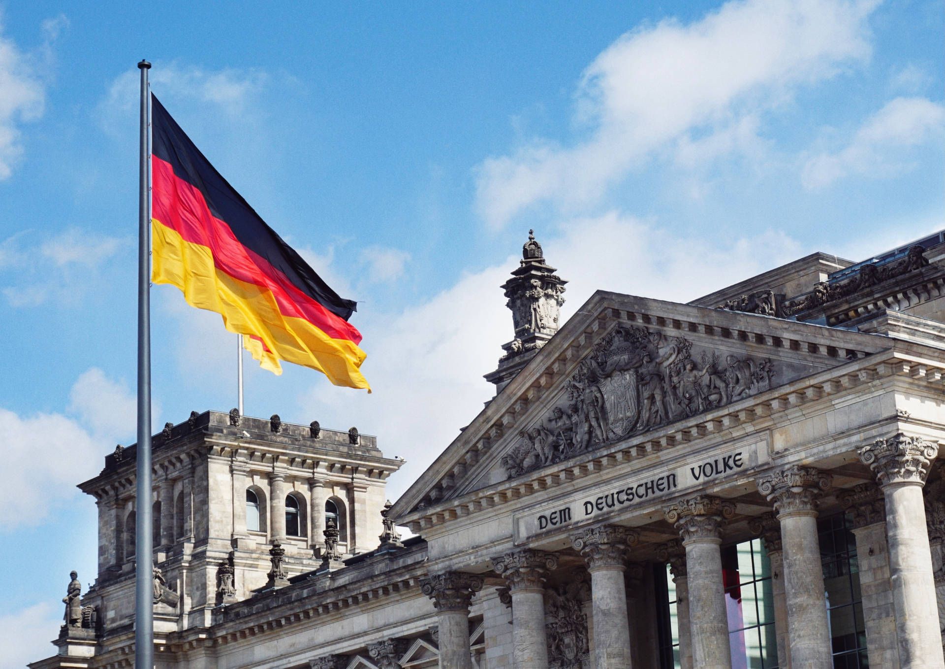 1920x1358 Download Republic Square Germany With Flag Wallpaper