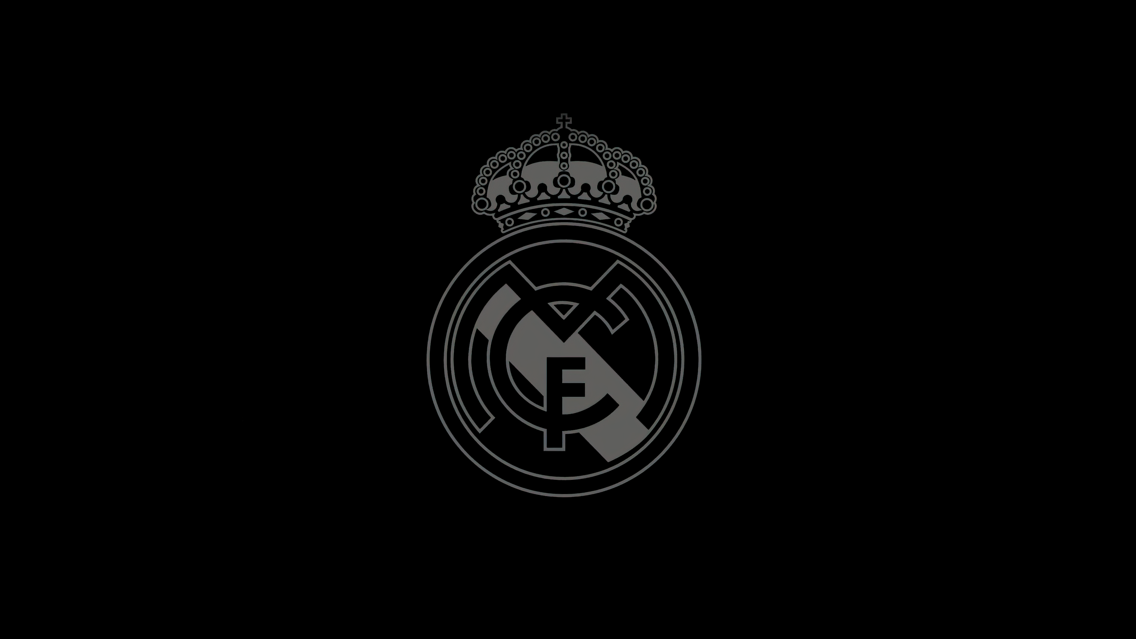 3840x2160 Real Madrid CF Wallpaper 4K, Minimalist, Logo, Spanish