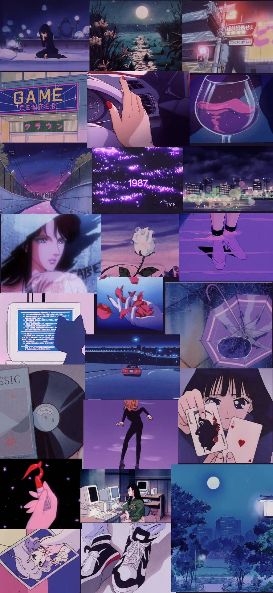 886x1920 Download Aesthetic Anime Girl Collage Phone Wallpaper
