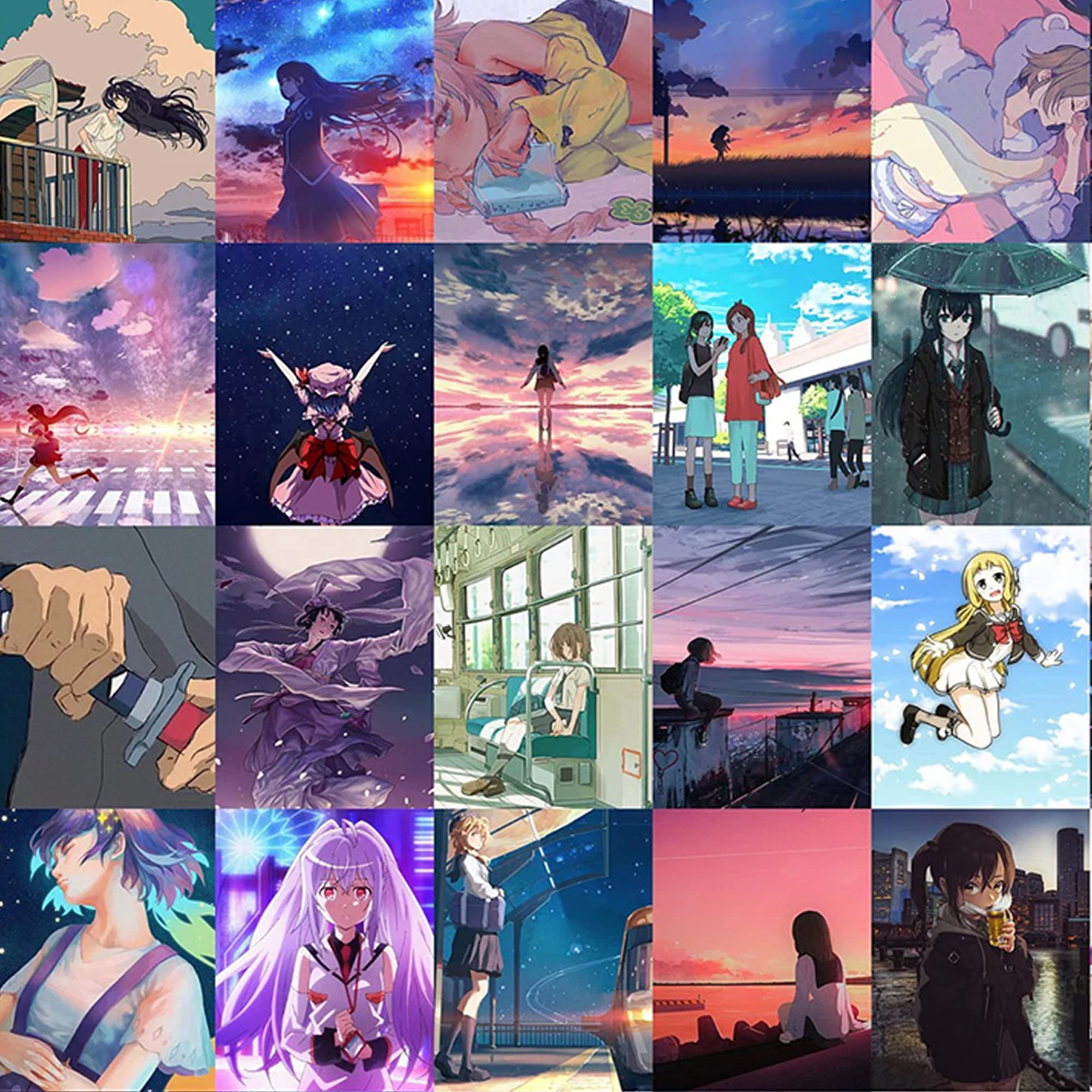 2000x2000 Elaaj. Anime girls Aesthetic Wall Collage Kit. SET OF 60 Pastel Aesthetic Posters. Self Adhesive. Size 4×6 inches. A6. HD Print Quality. Glossy Finish. Room Decor