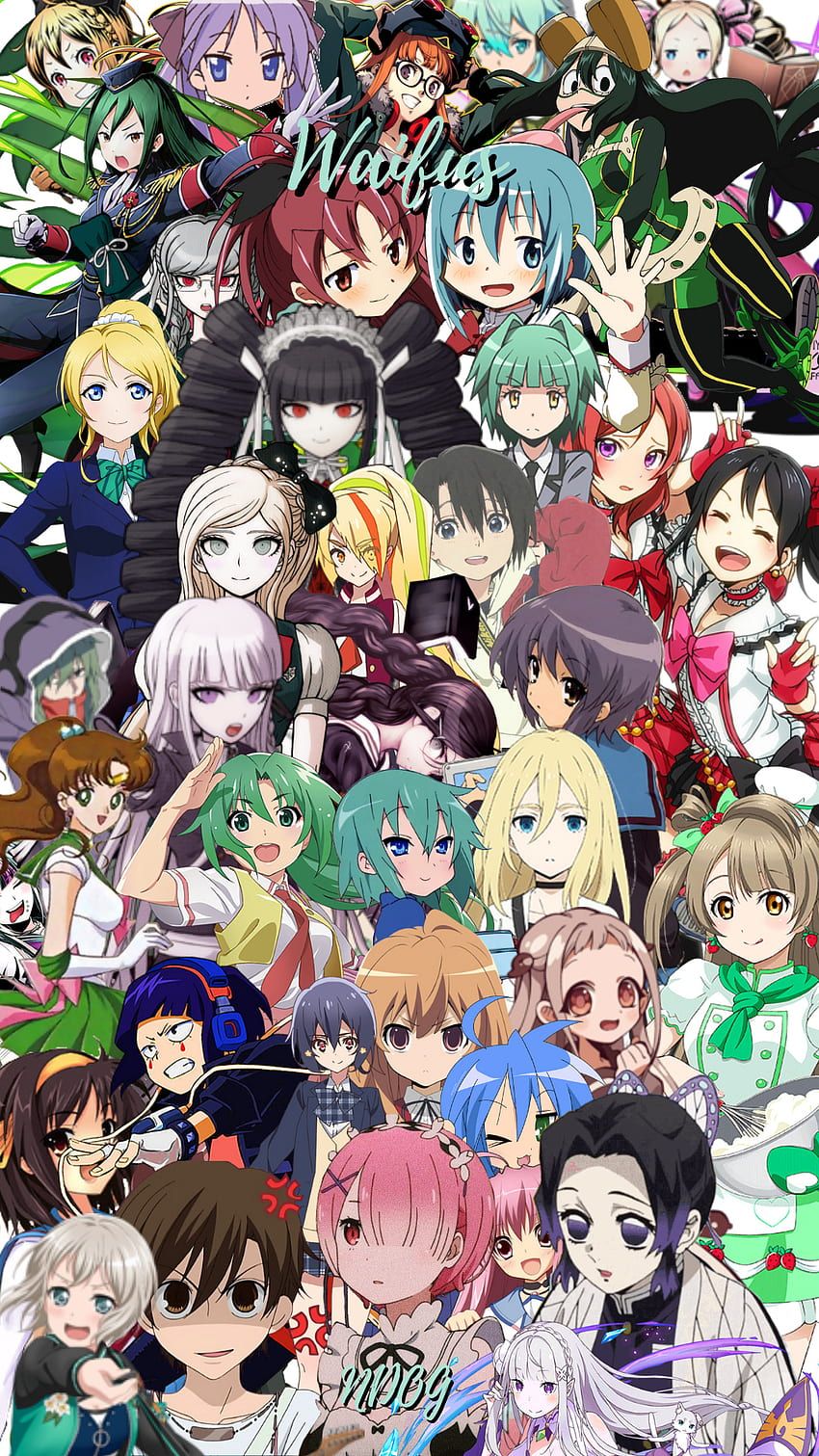 850x1511 Best Waifus, Nadawar, collage, waifu, animegirls, bestgirl, bestwaifu, NDOG, rezero, animegirl, ram HD phone wallpaper