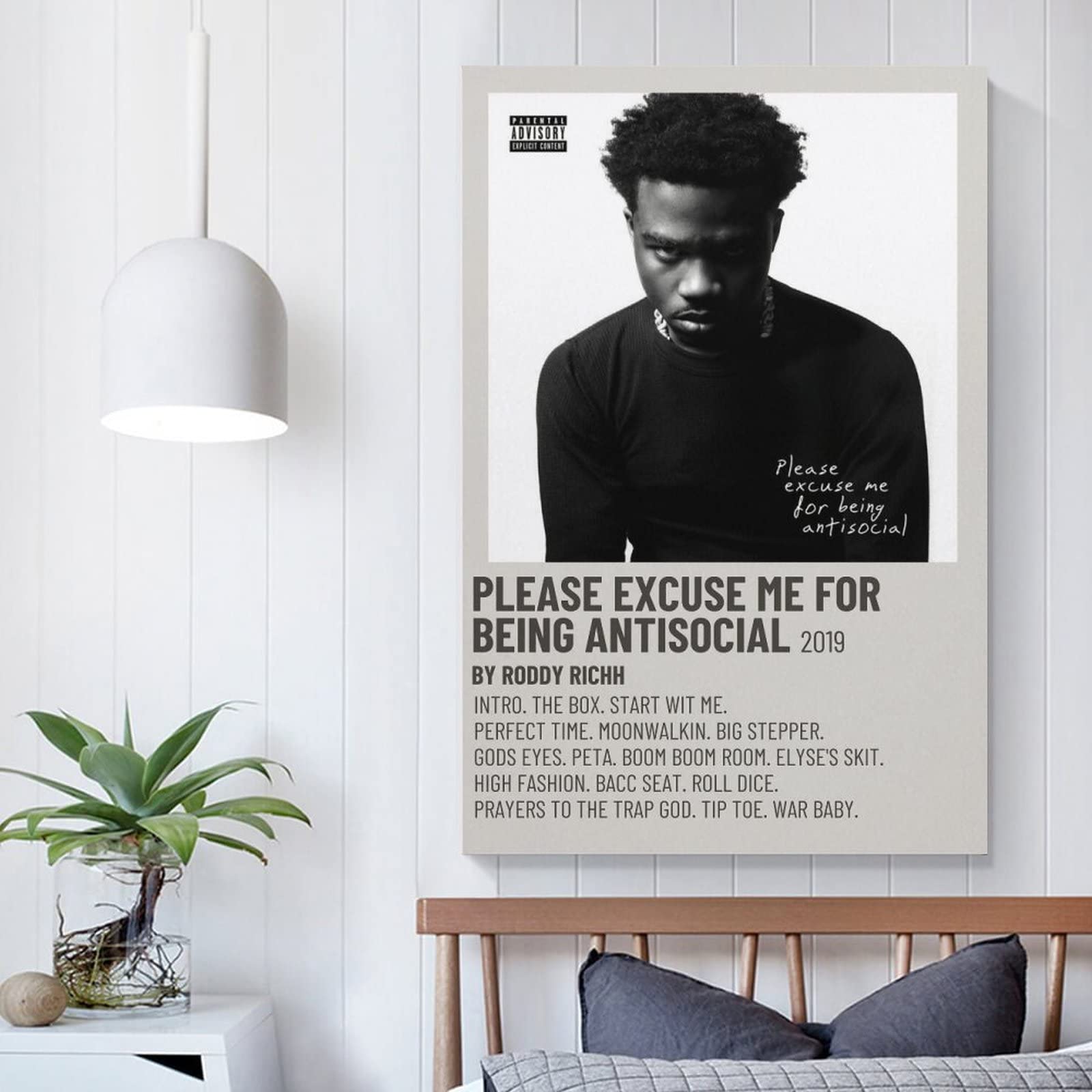 1600x1600 Please Excuse Me For Being Antisocial BY Roddy Ricch Singer Music Retro Poster (1) Canvas Poster Wall Art Decor Print Picture Paintings For Living Room Bedroom Decoration Unframe Style20x30inch(50x75c : Amazon.ca: Home