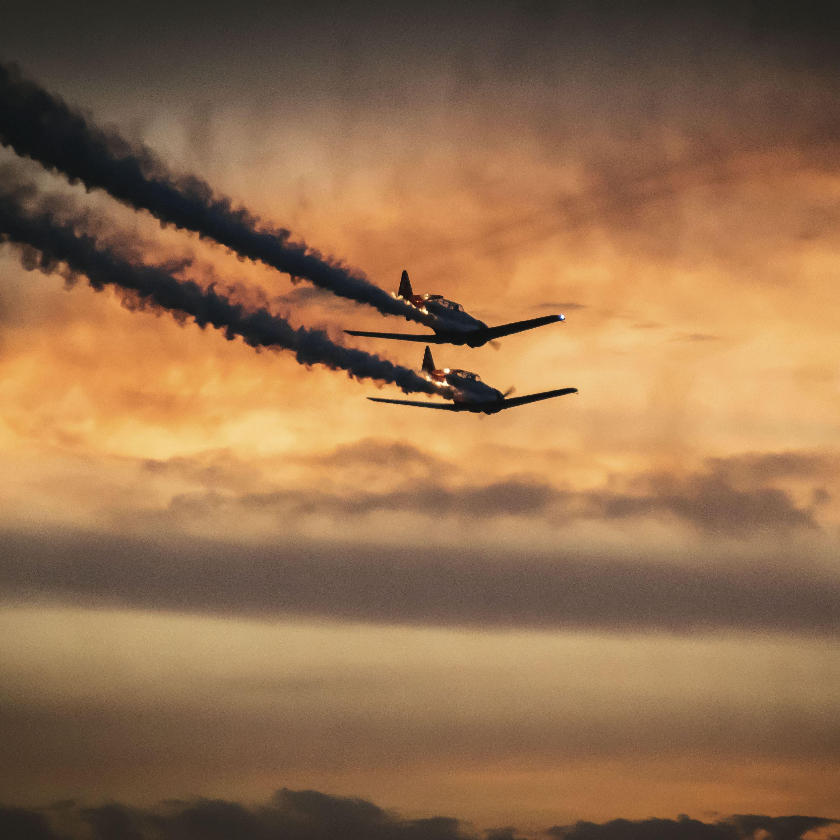 3415x3415 Download wallpaper 3415x3415 airplanes, military, smoke, sky ipad