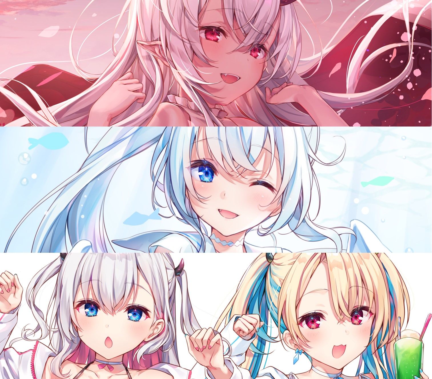1513x1330 collage, anime girls, anime, HD Wallpaper