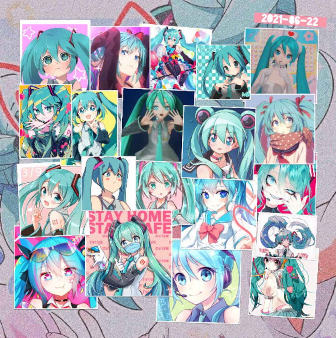 1080x1086 Hatsune Miku Kawaii DIGITAL Collage, 50 Pieces Wall Collage Room Decor