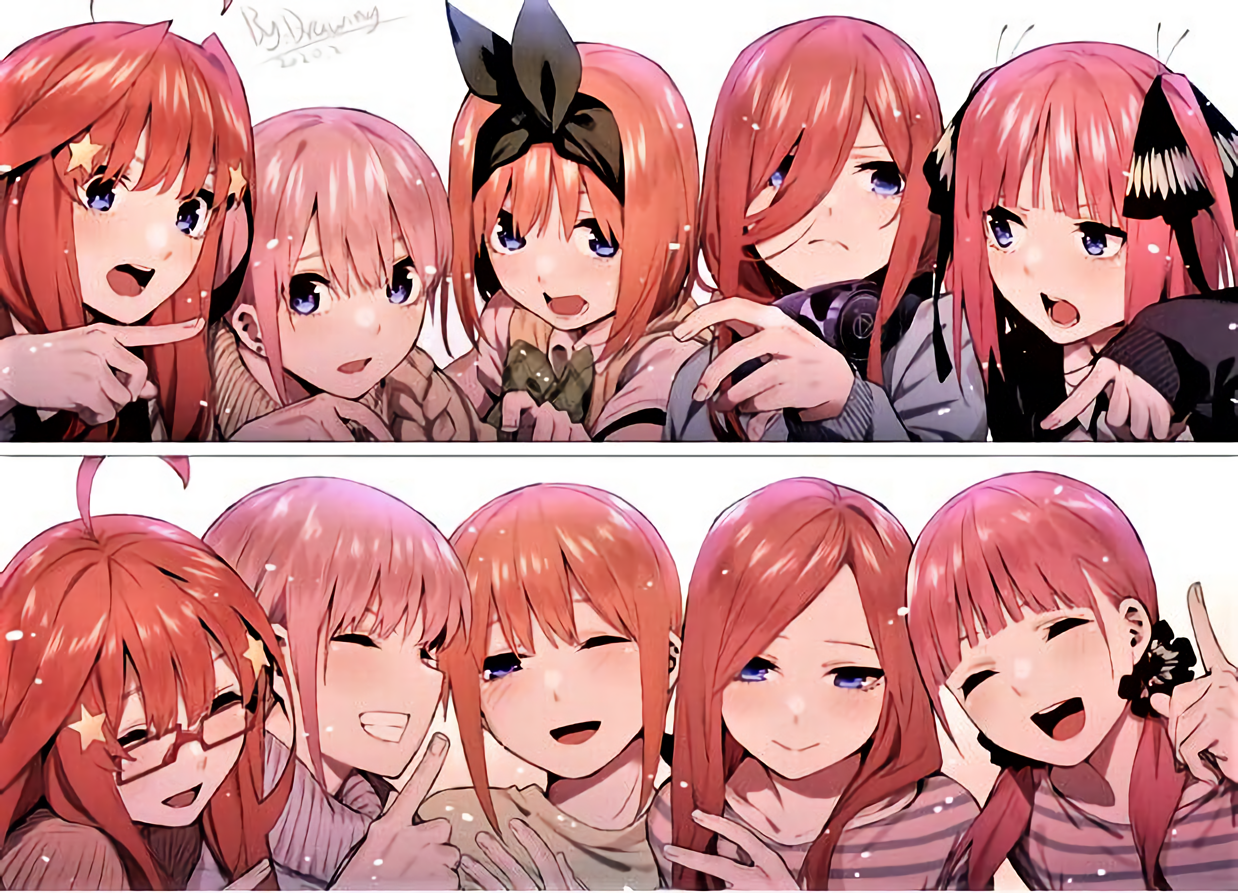 2484x1792 5 Toubun No Hanayome, Anime Girls, Collage, Anime, HD Wallpaper