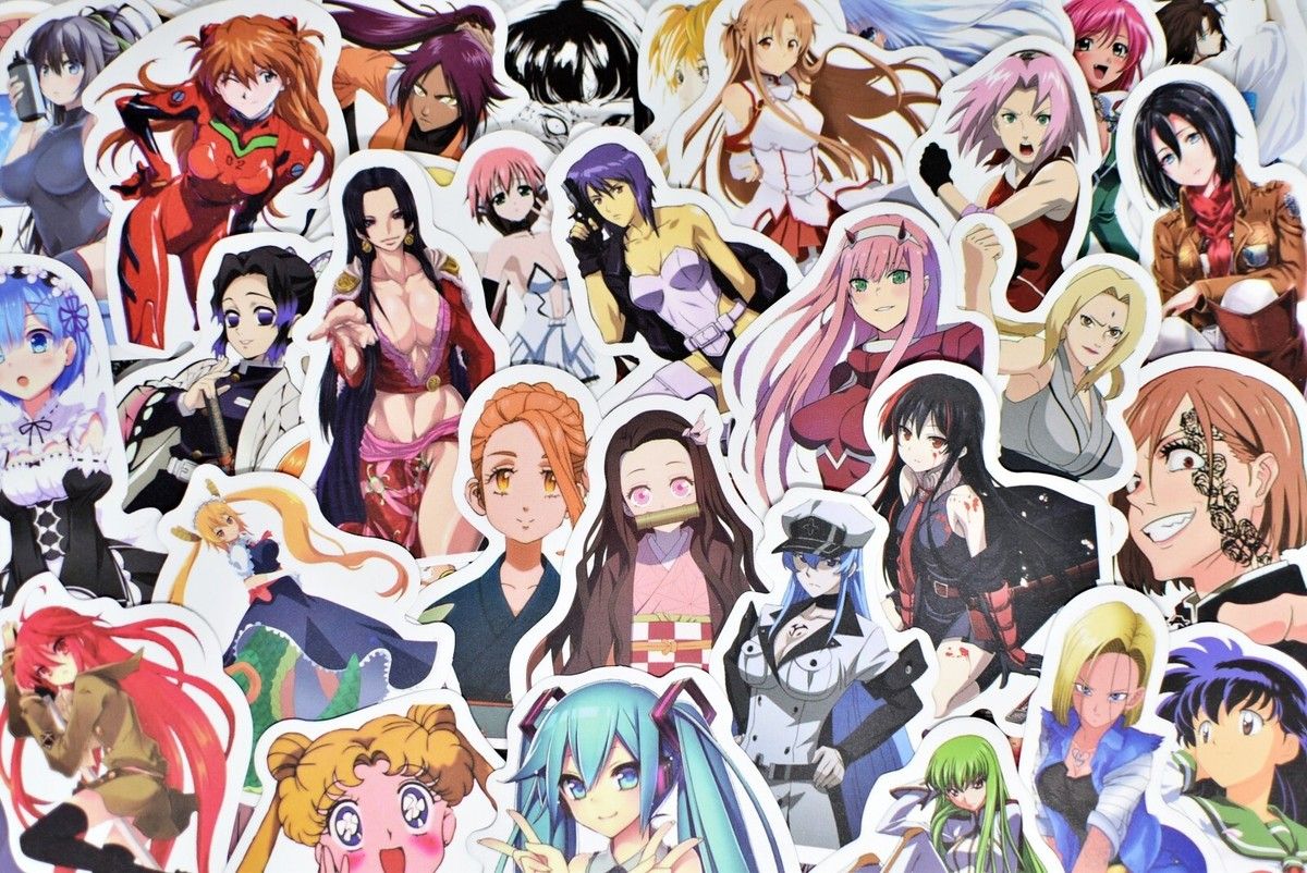 1200x802 One Piece Naruto Dragon Ball Tokyo Ghoul Nezuko Code Geass My Hero Stickers