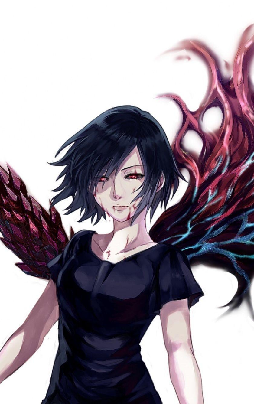 840x1336 Download 840x1336 wallpaper wings, anime girl, touka kirishima