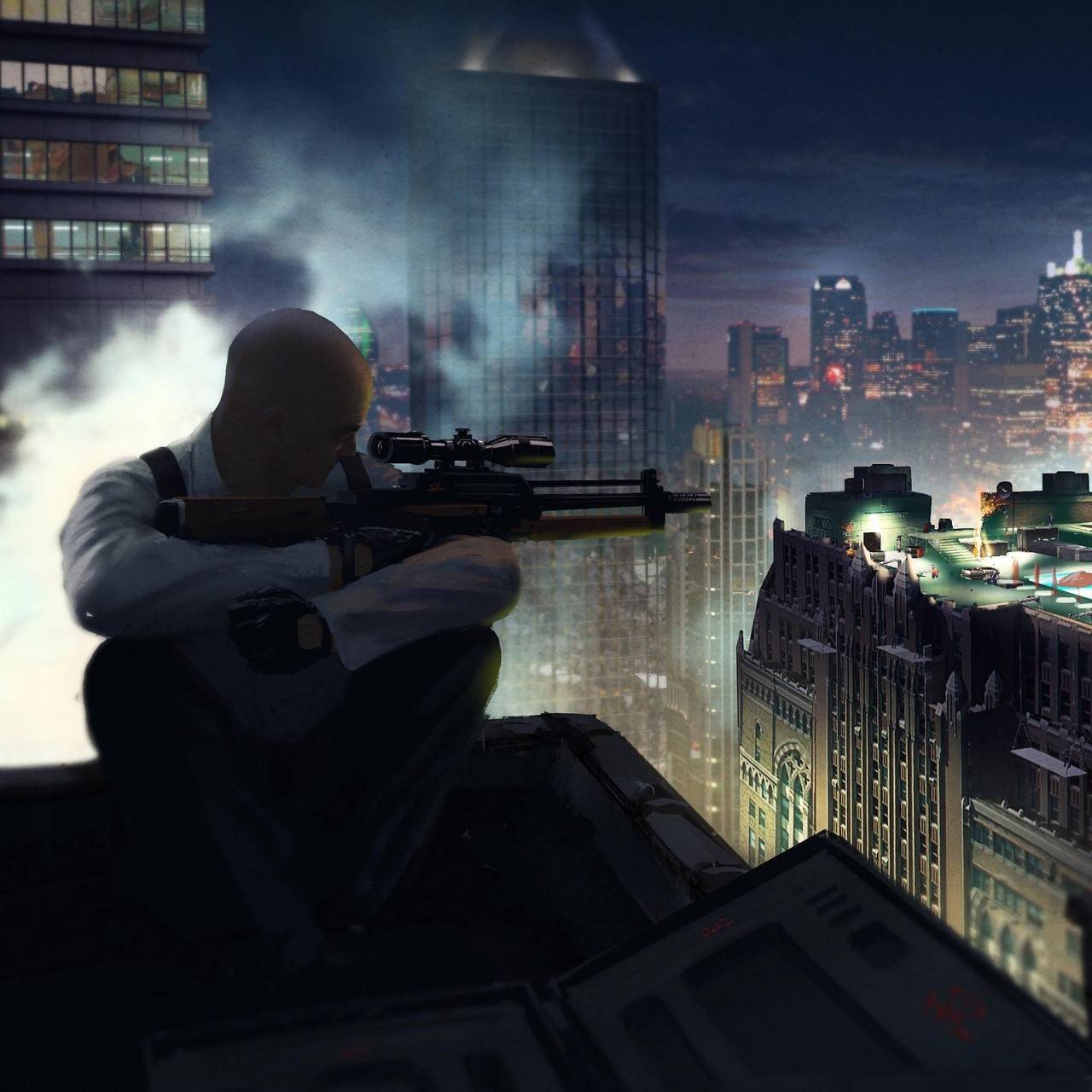 1280x1280 Hitman sniper wallpaper