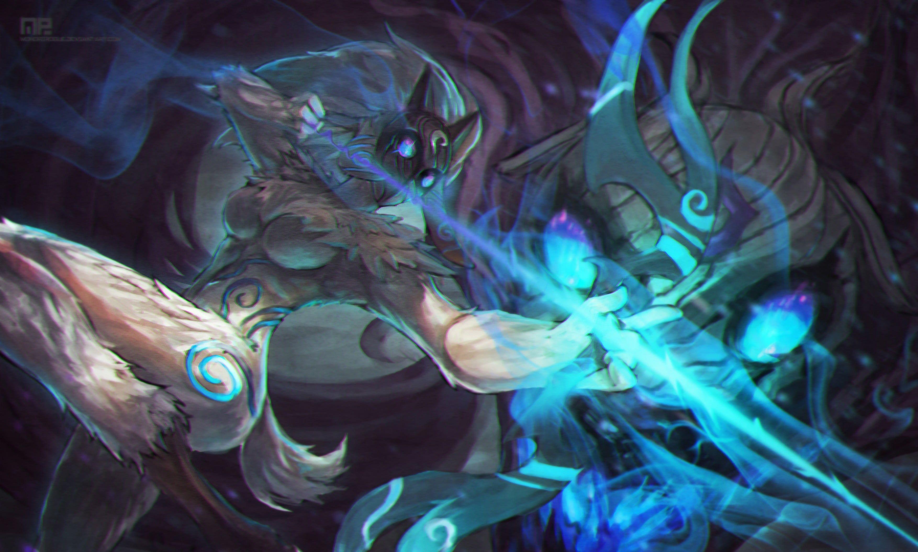 3508x2108 Brown and beige character digital wallpaper, League of Legends