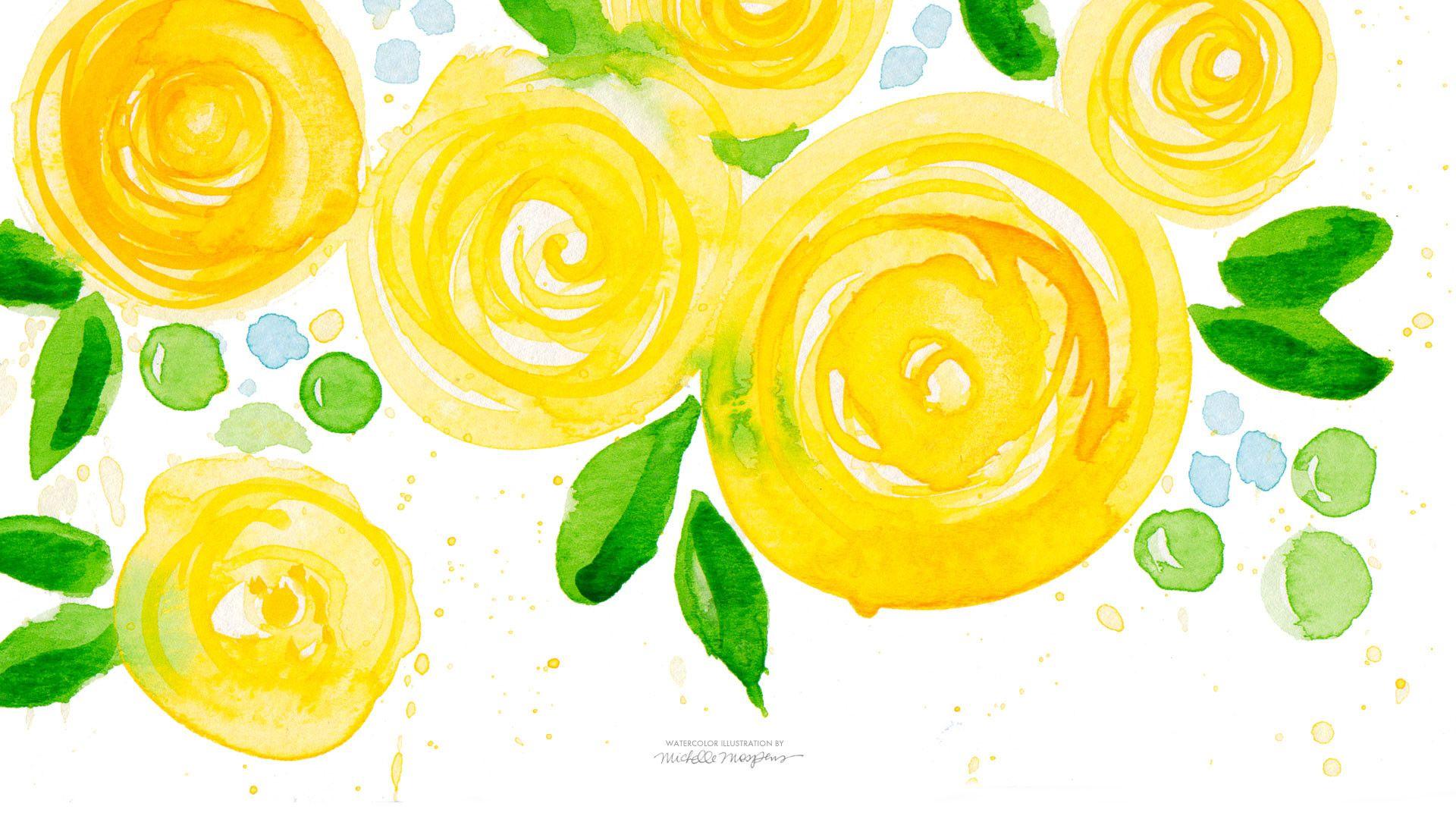 1920x1080 Watercolor Flowers Wallpaper