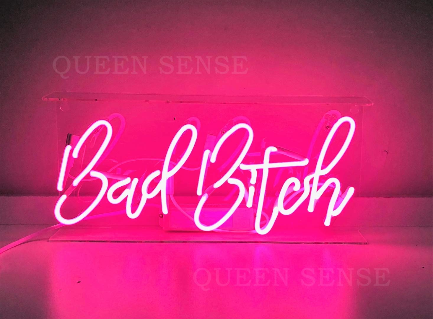1466x1080 Queen Sense 14 Bad Bitch Neon Sign Light Decorated Acrylic Panel Handmade Beer Bar Pub Man Cave Lamp UT198