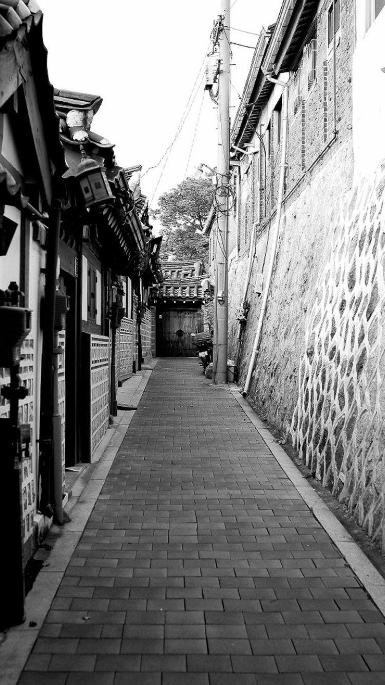 750x1334 Hình nền đường phố truyền thống của iPhone 7 Hàn Quốc chất lượng cao